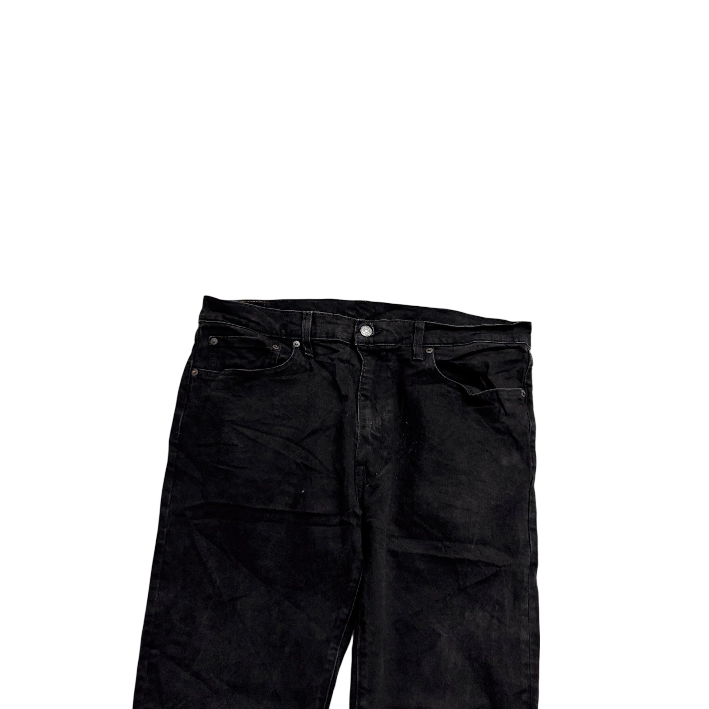 Levis 502 Jeans W38 L29 Mens Black Regular Tapered Fit Stretch Denim (E)