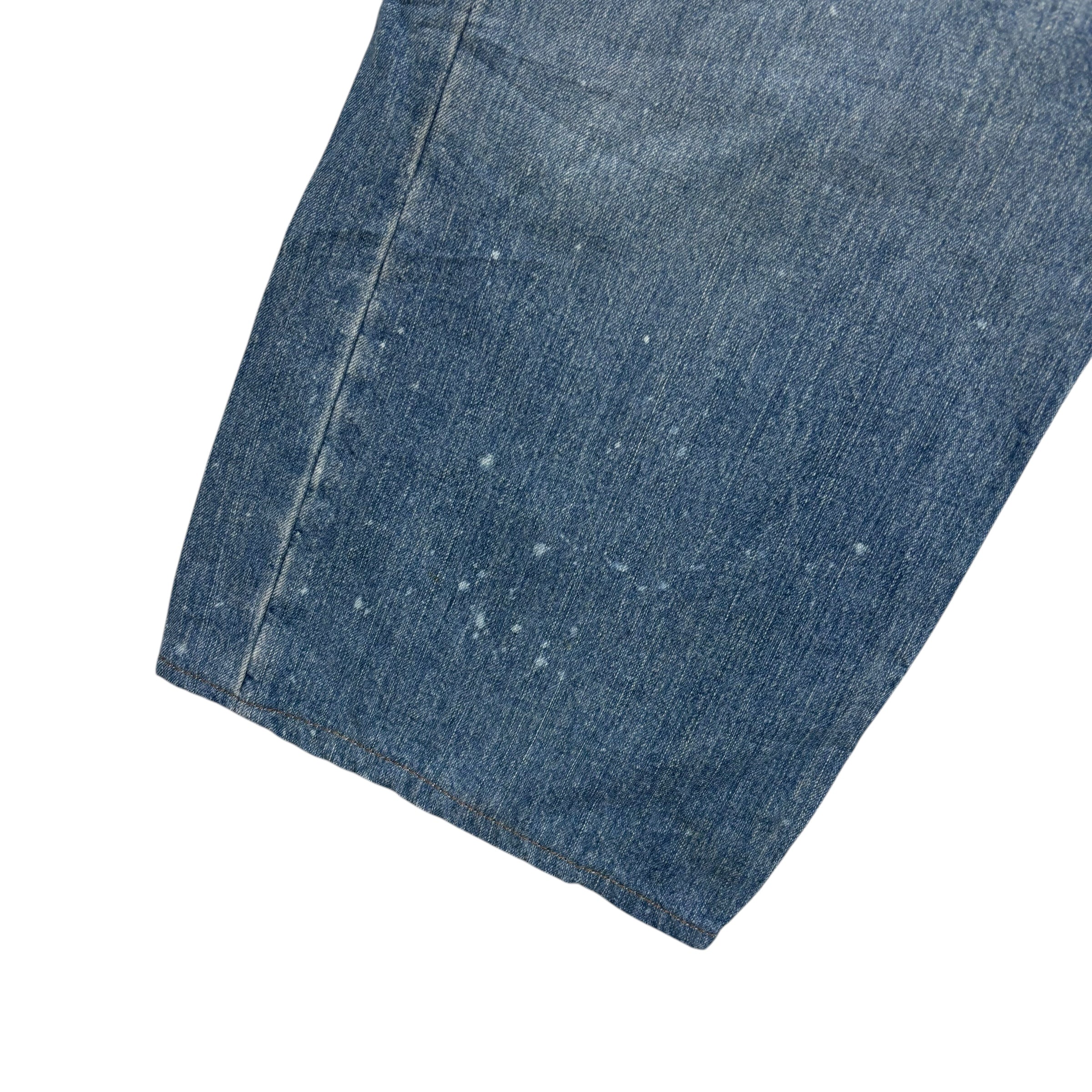 Levis 569 Jeans W34 L29 Mens Mid Blue Baggy Relaxed Straight Fit Vintage (F)