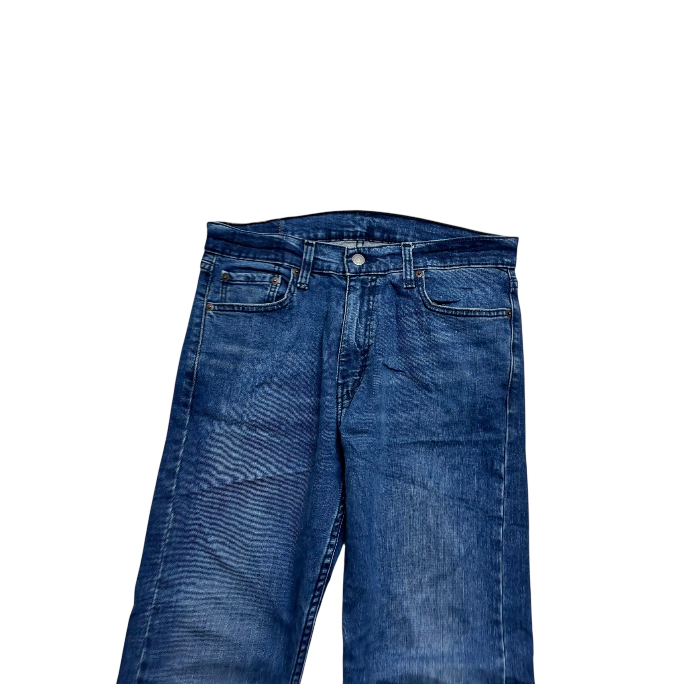 Levis 513 Jeans W32 L32 Mens Dark Blue Slim Straight Fit Stretch Denim (E)