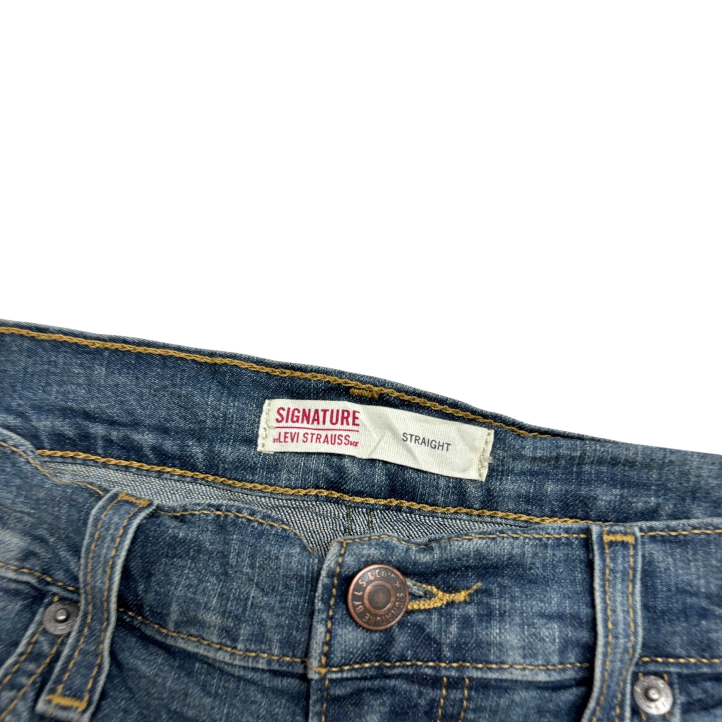 Levis Signature Jeans W36 L32 Mens Dark Blue Regular Straight Fit Stretch (E)