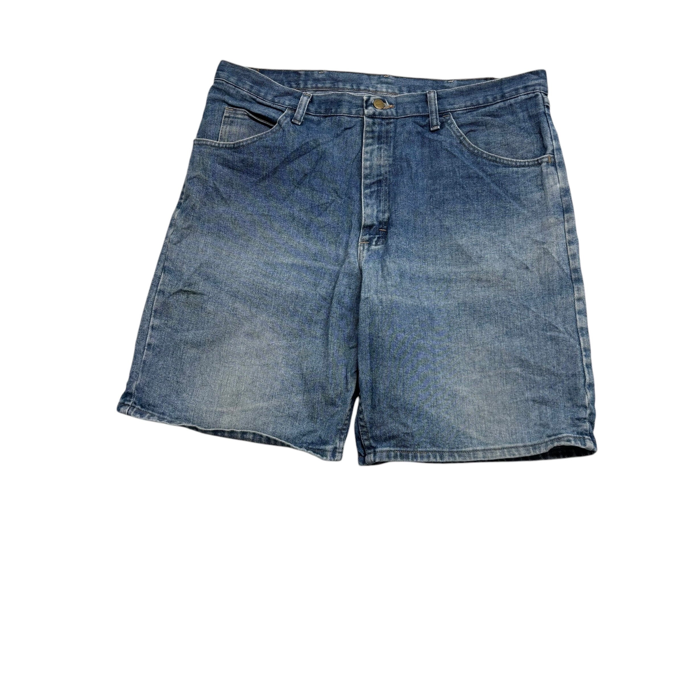 Vintage Wrangler Jorts W38 Mens Denim Shorts Light Blue Baggy Relaxed Fit (F)