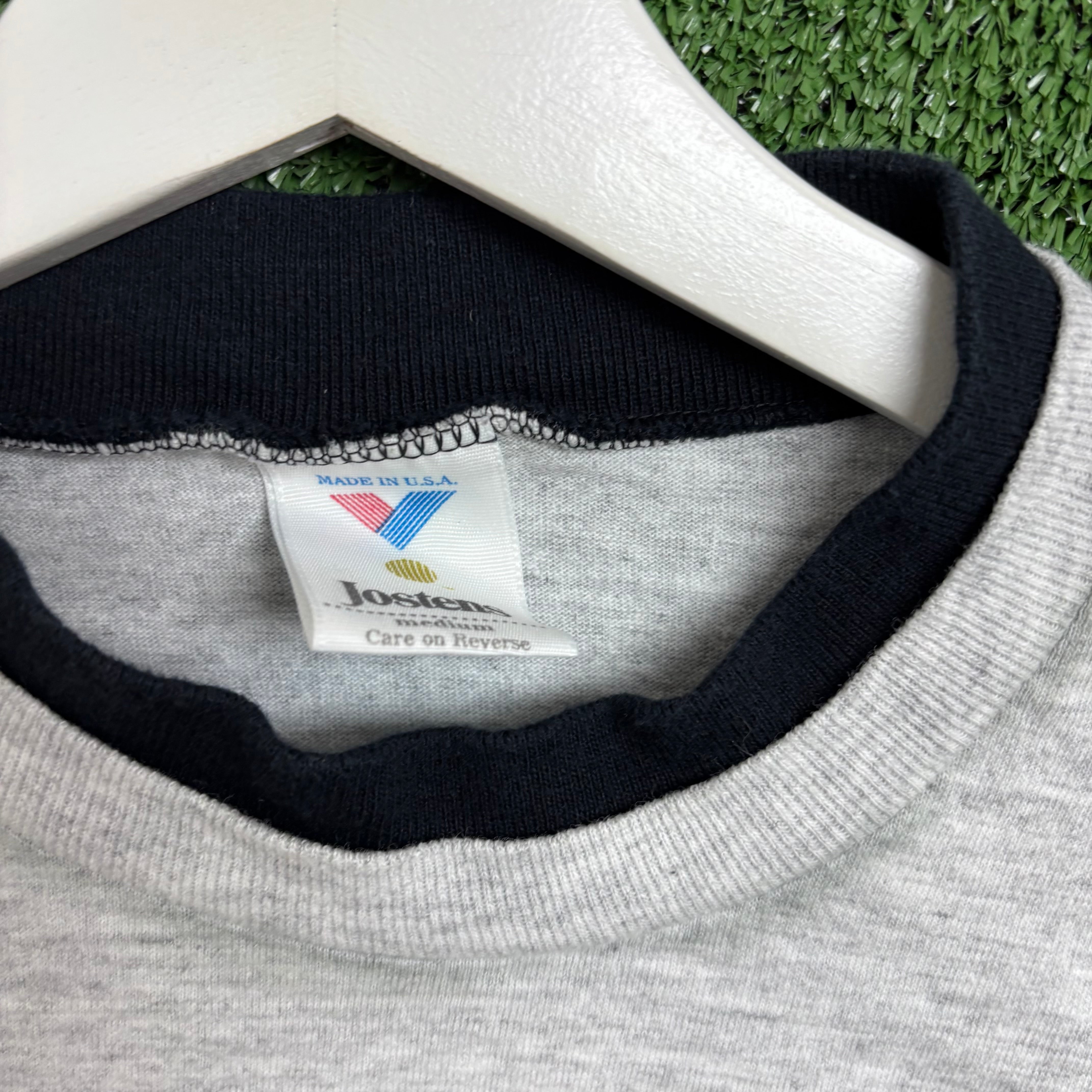 Vintage T Shirt Mens Small Grey Single Stitch Graphic Print 90s USA Baseball (F)