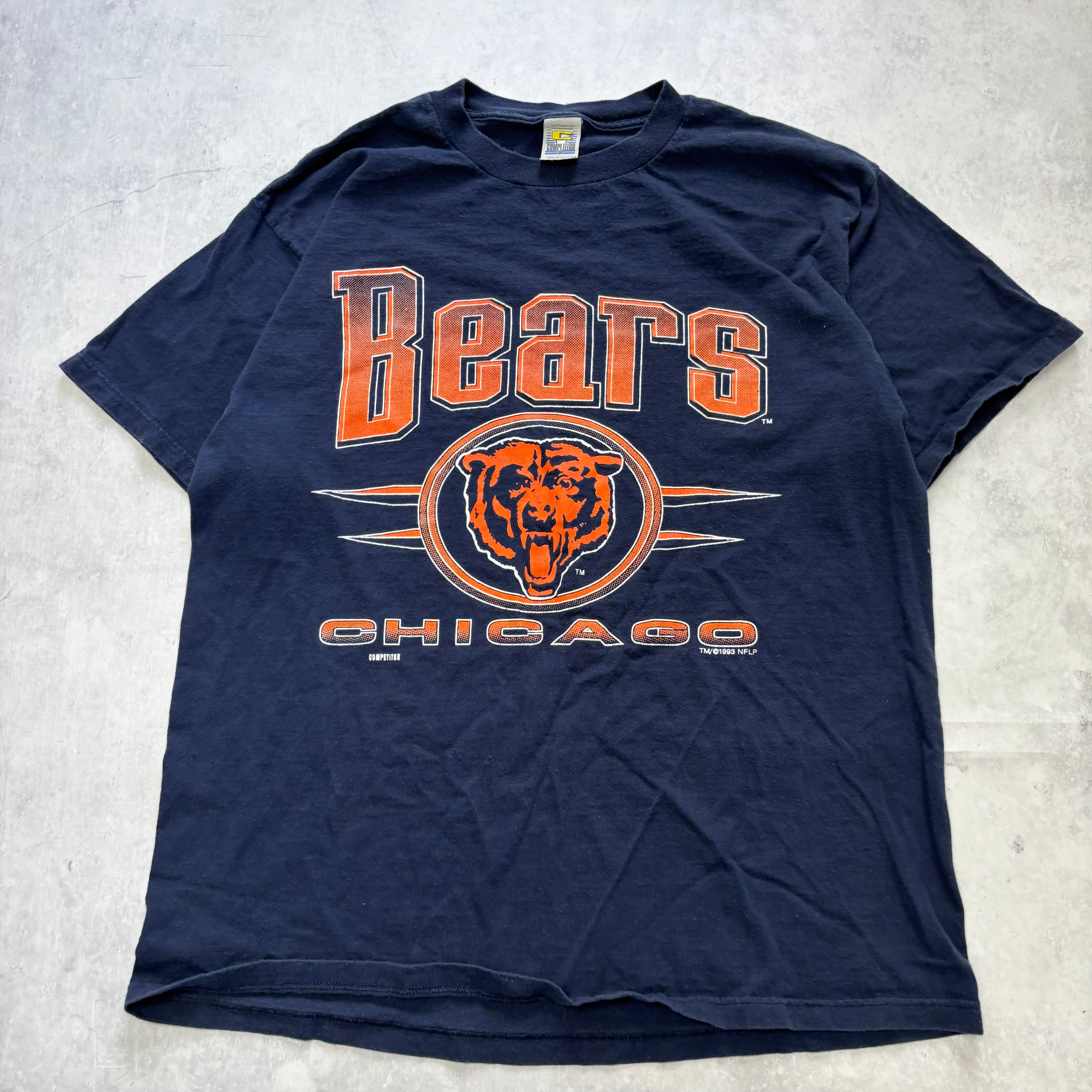 Vintage T Shirt Mens XL Navy Blue Graphic Print 90s NFL Chicago Bears