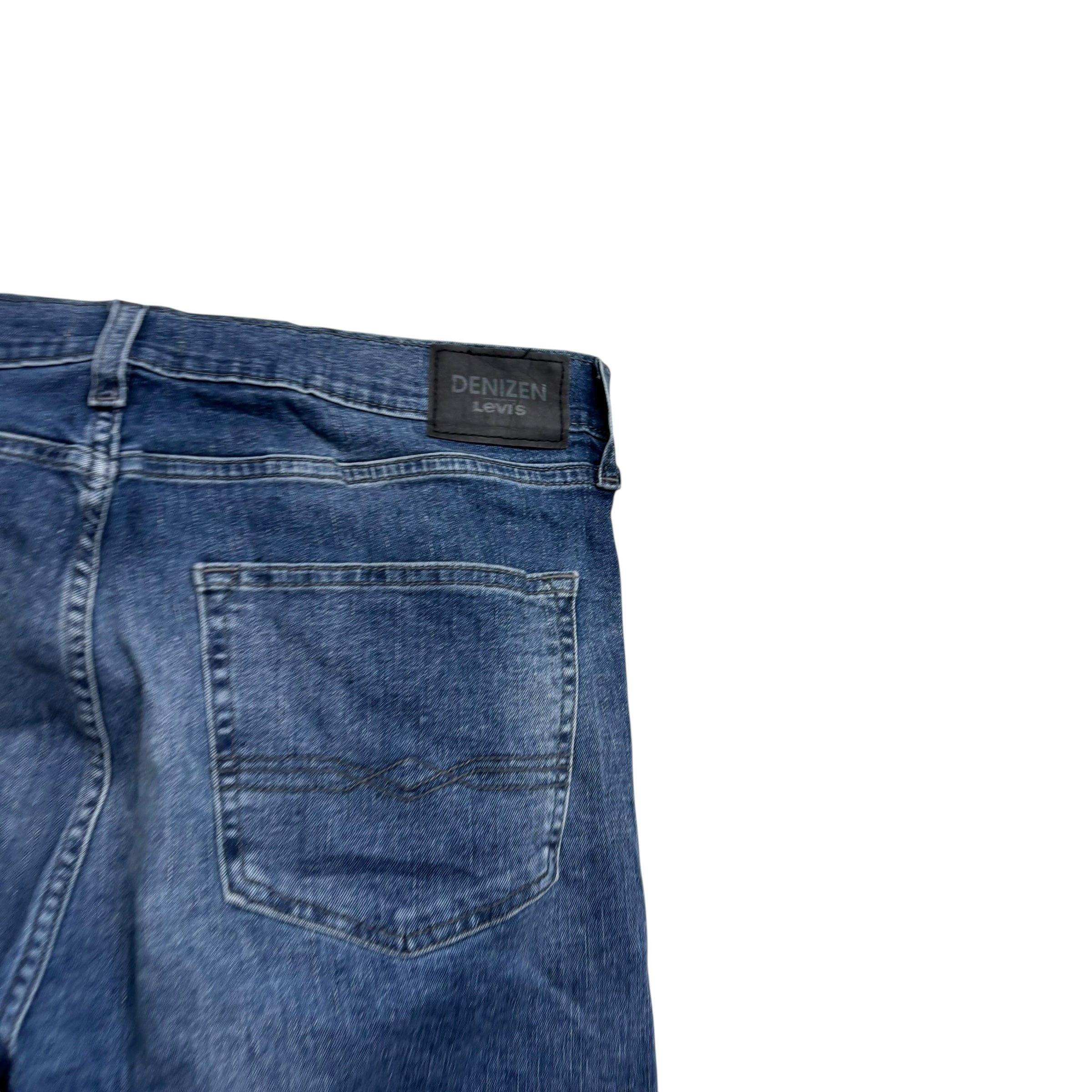 Levis Denizen Jeans W36 L30 Mens Mid Blue Regular Tapered Fit Stretch (E)