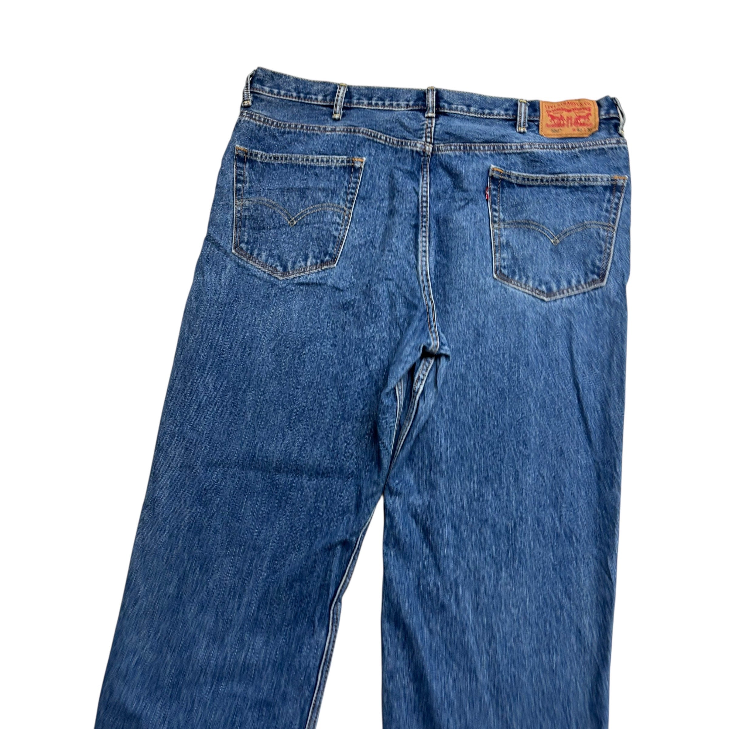 Levis 550 Jeans W42 L30 Mens Mid Blue Baggy Relaxed Straight Fit Denim (E)