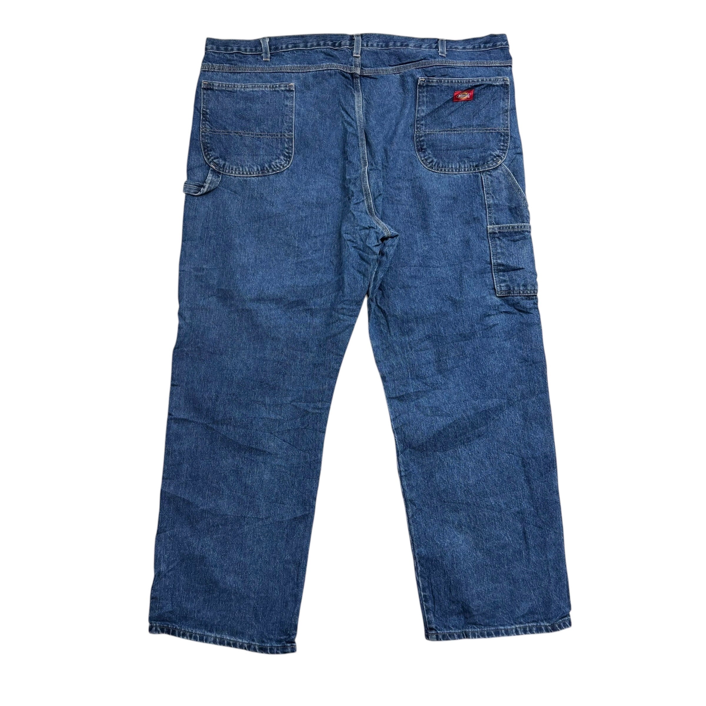 Dickies Carpenter Jeans W48 L32 Mens Mid Blue Relaxed Straight Fit Pants (E)
