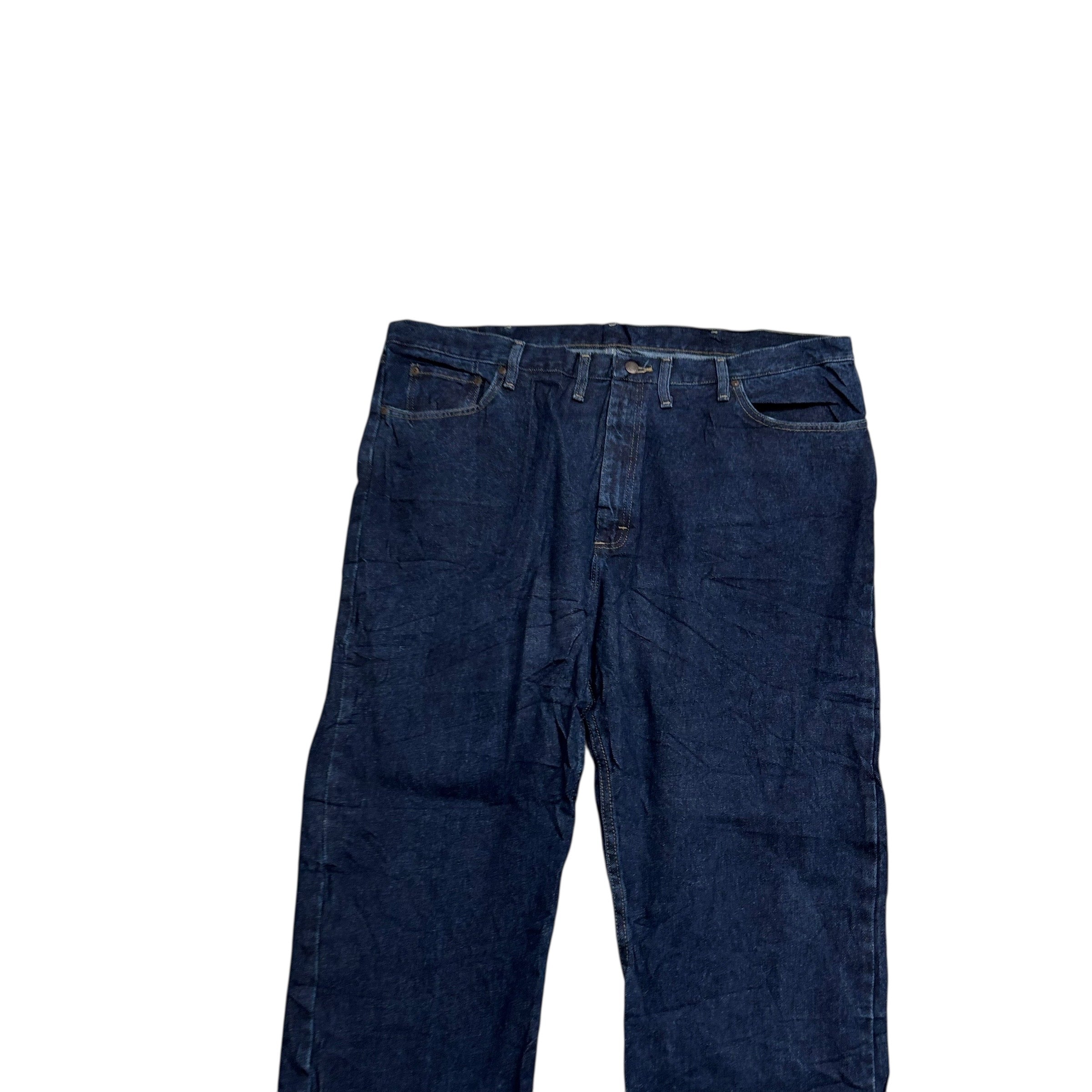 Wrangler Jeans W44 L32 Mens Dark Blue Regular Straight Fit Denim (E)