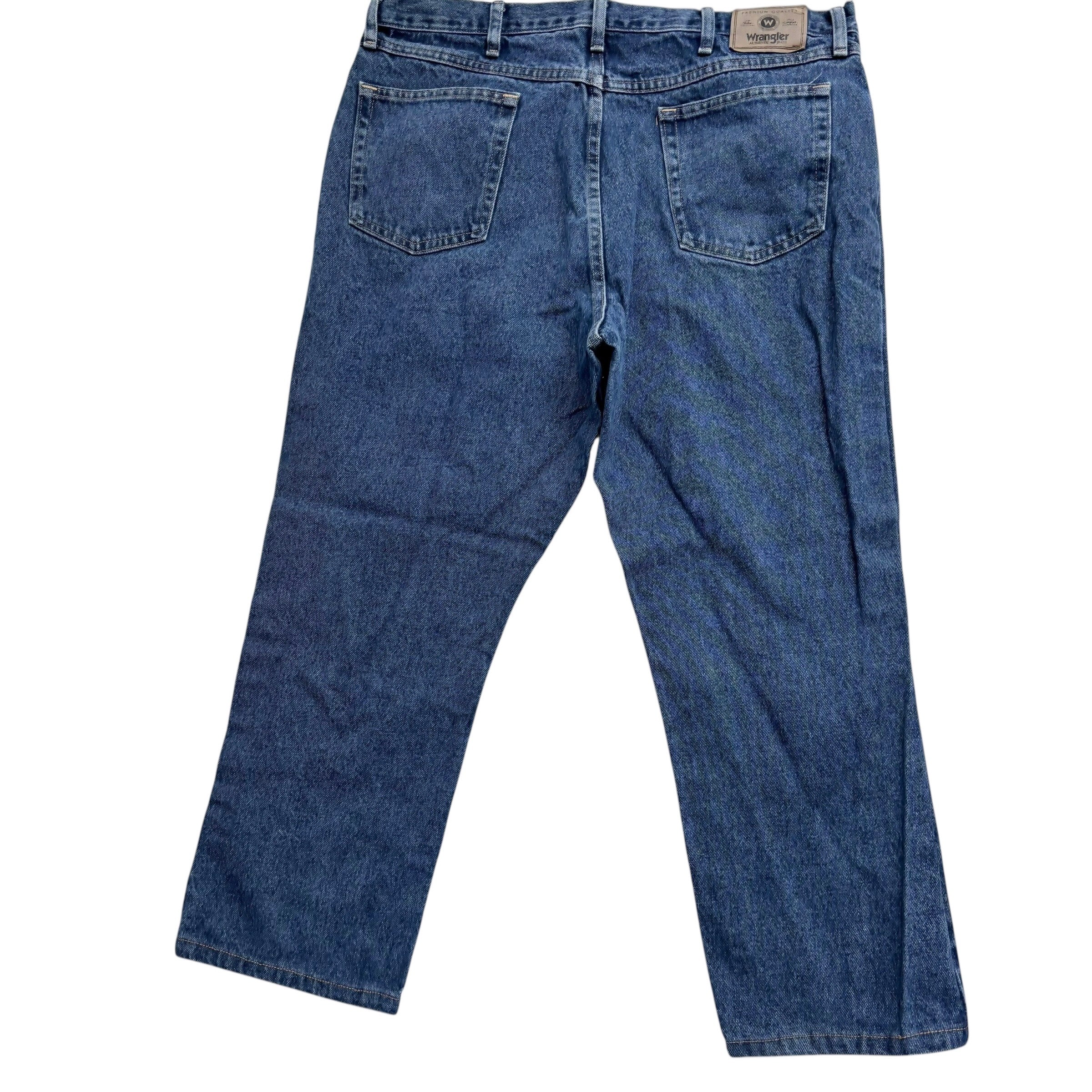 Wrangler Jeans W40 L28 Mens Mid Blue Relaxed Straight Fit Denim (F)