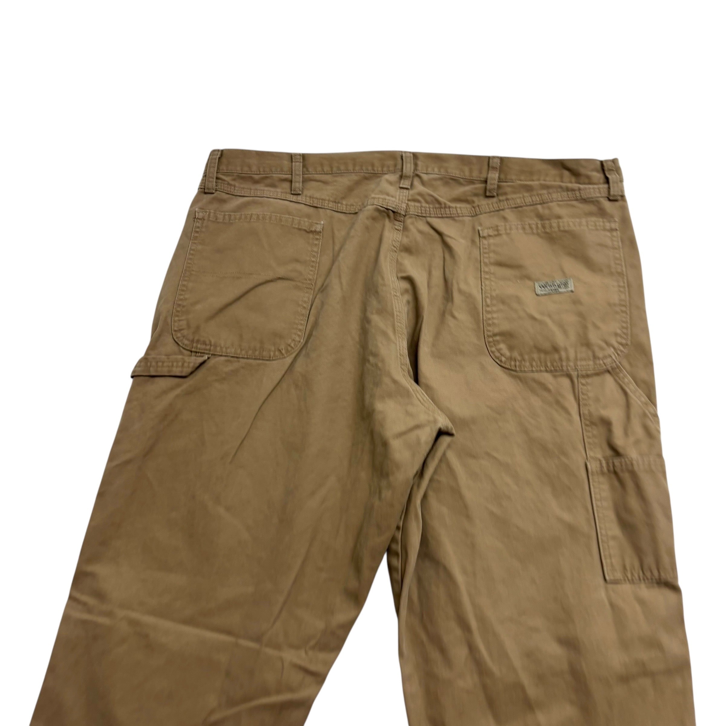 Wrangler Carpenter Pants W42 L32 Mens Beige Relaxed Straight Fit Pants (E)