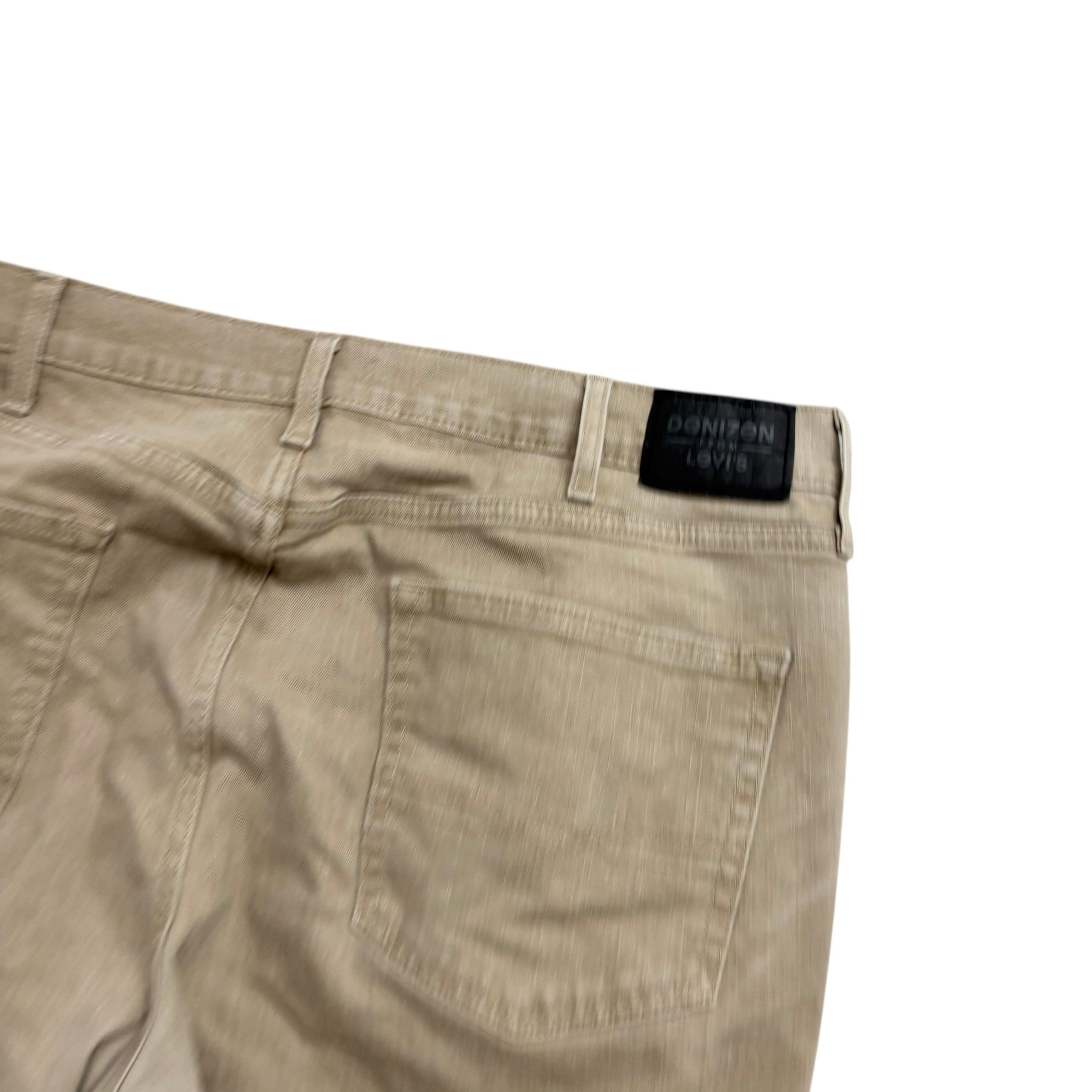 Levis Denizen Jeans W38 L32 Mens Beige Athletic Straight Fit Stretch Denim