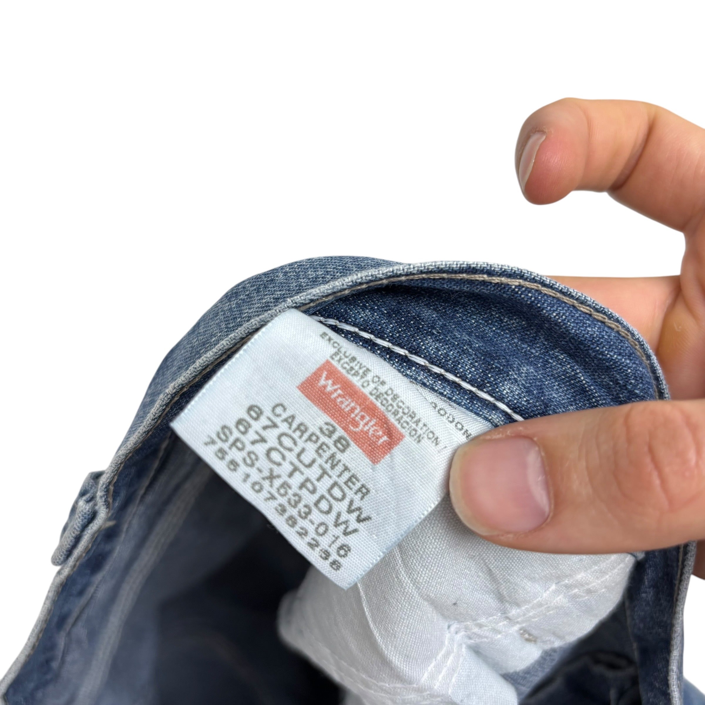 Wrangler Baggy Jorts W38 Mens Mid Blue Denim Shorts Relaxed Fit Carpenter (E)