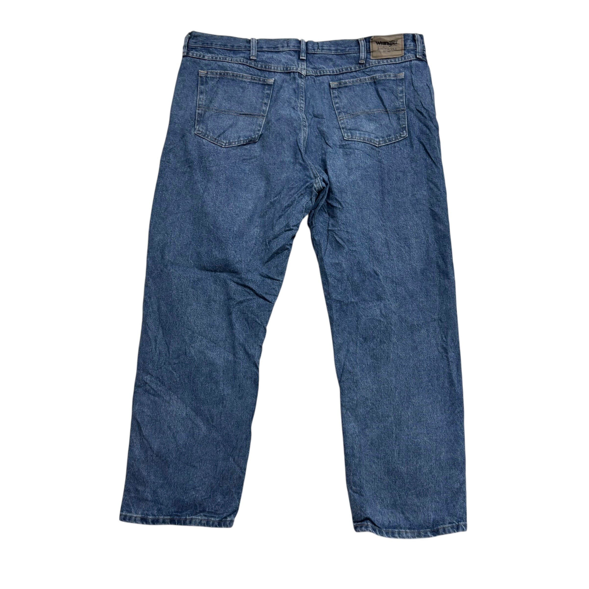 Wrangler Jeans W42 L30 Mens Mid Blue Relaxed Straight Fit Denim (E)