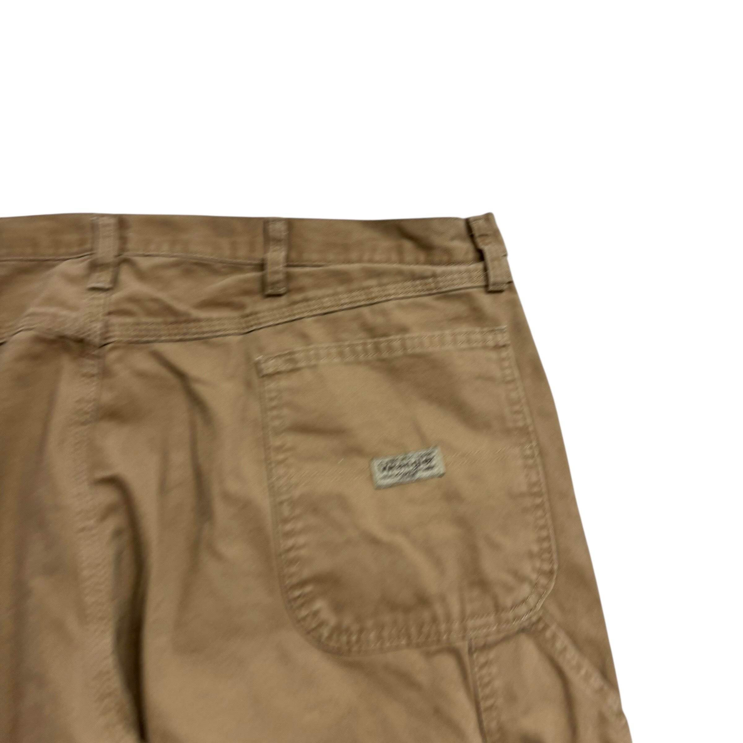 Wrangler Carpenter Pants W42 L32 Mens Beige Relaxed Straight Fit Pants (E)