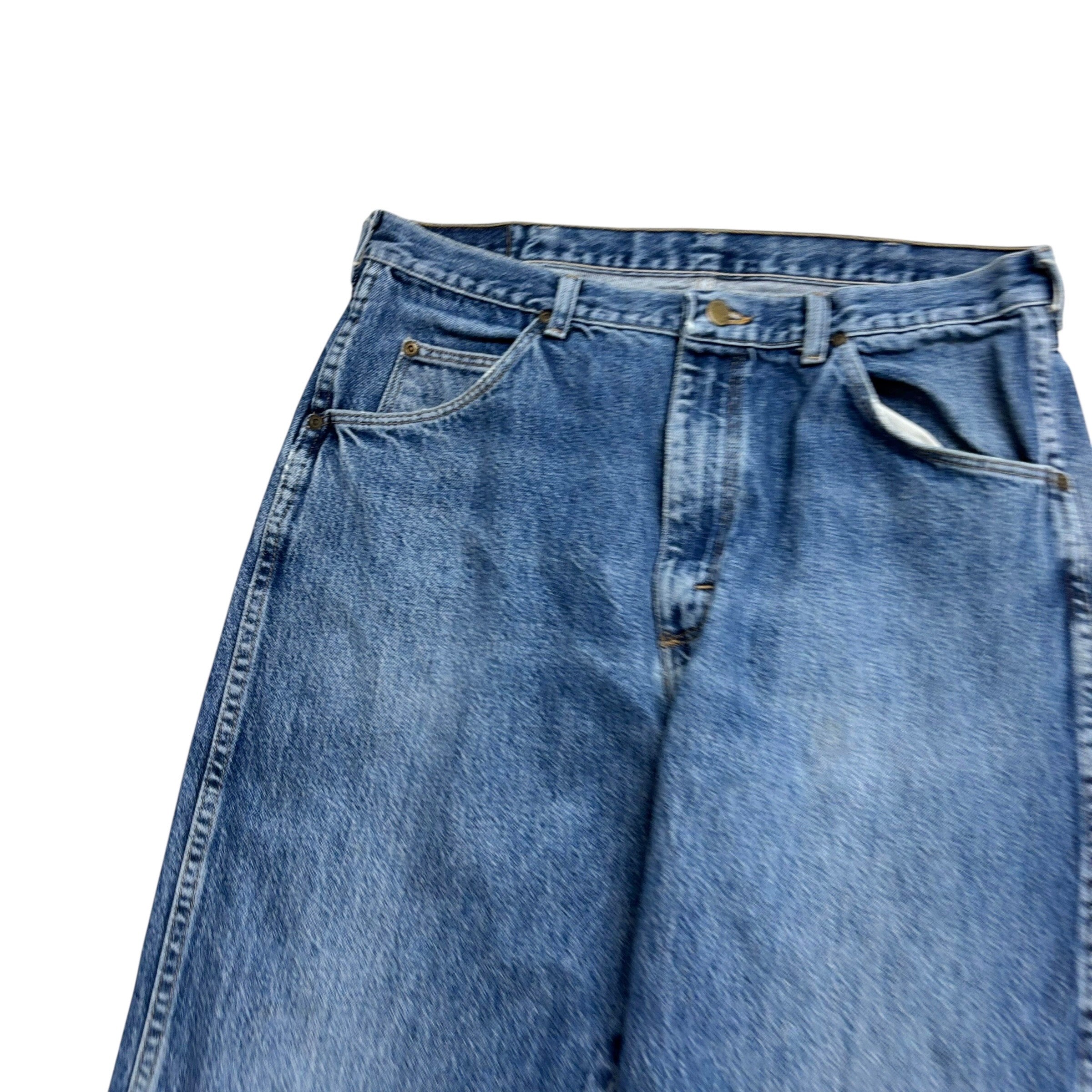 Wrangler Jeans W34 L32 Mens Mid Blue Regular Straight Fit Vintage Denim