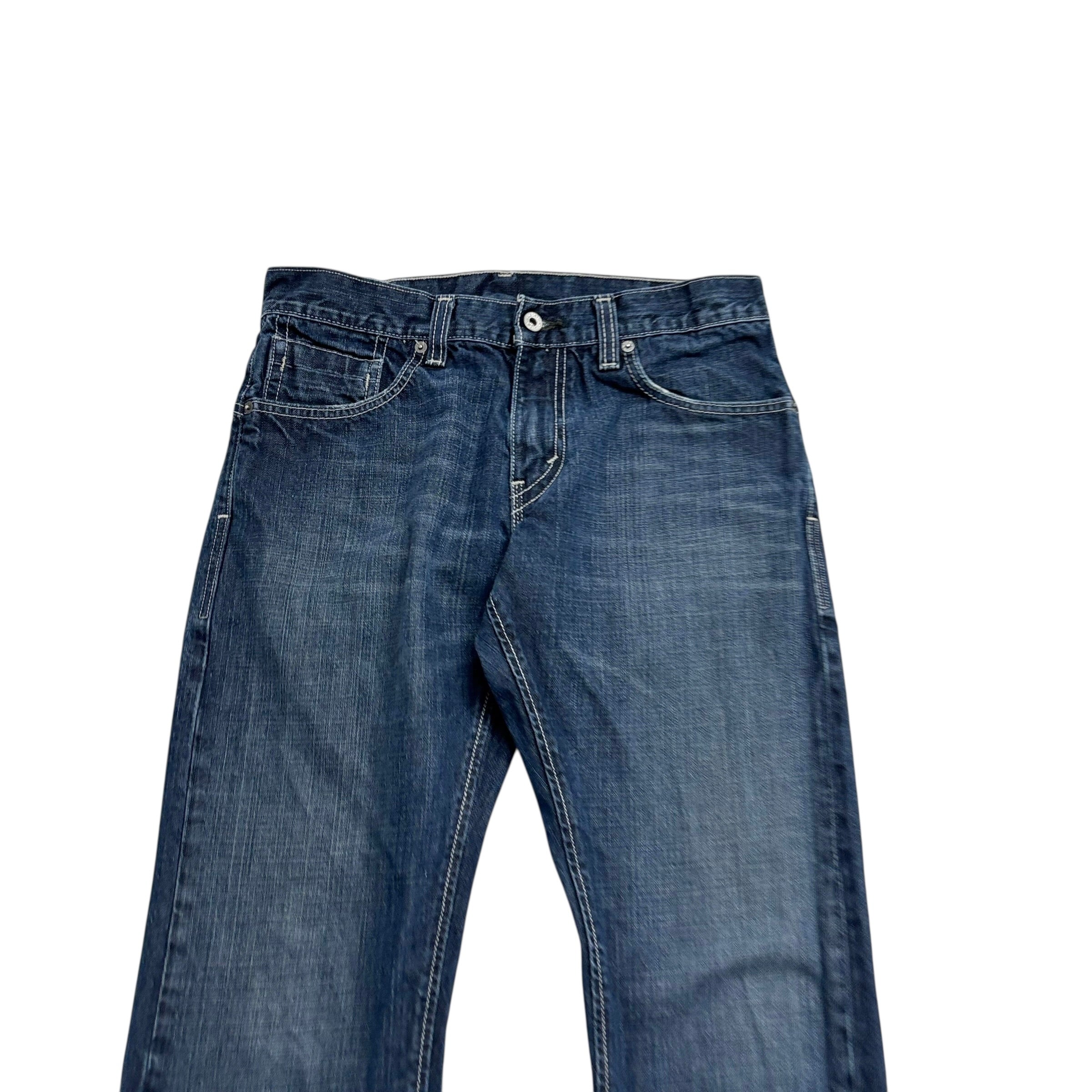 Levis 514 Jeans W32 L32 Mens Dark Blue Regular Straight Fit Vintage Denim (E)