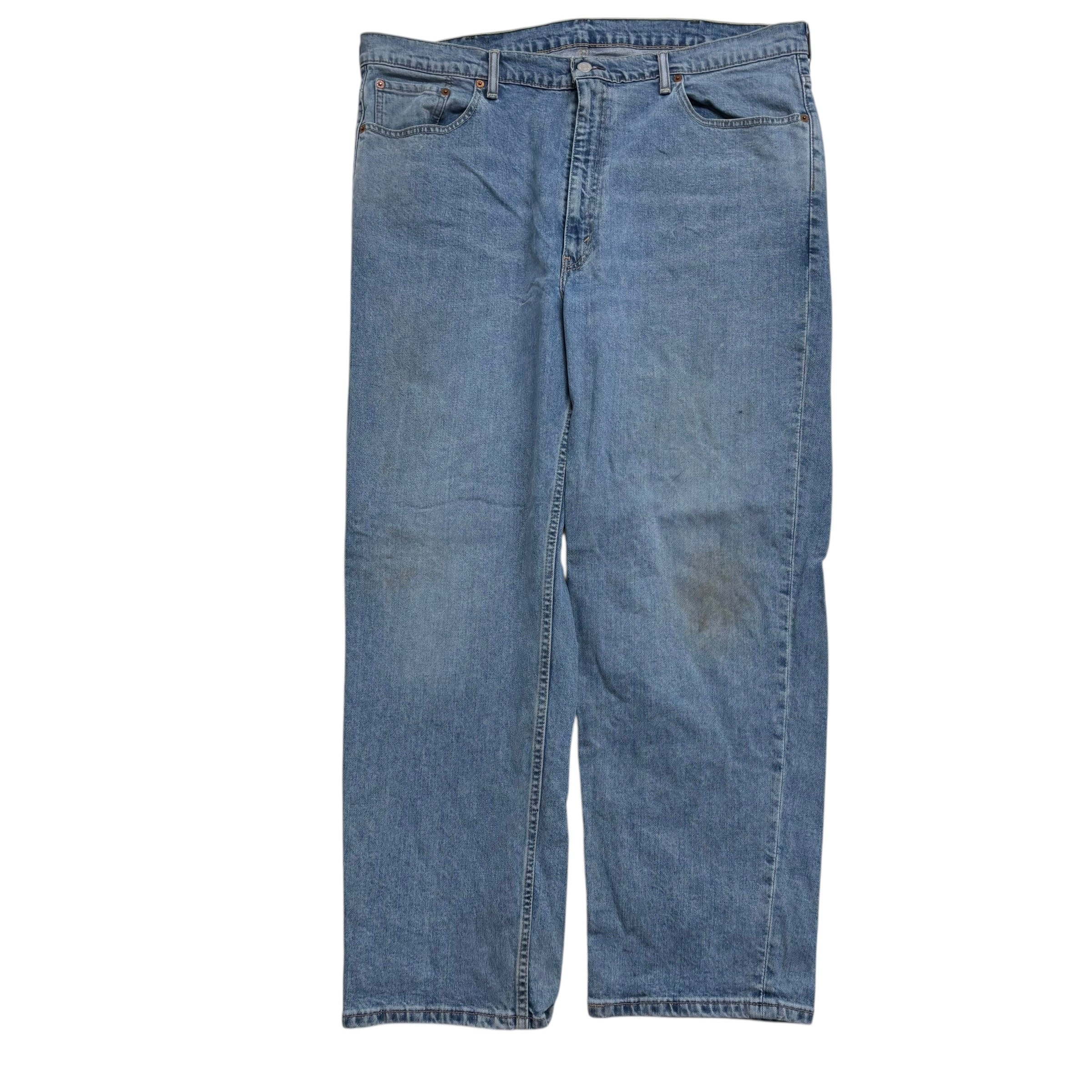 Levis 550 Jeans W42 L30 Mens Mid Blue Relaxed Straight Fit Stretch Denim (F)