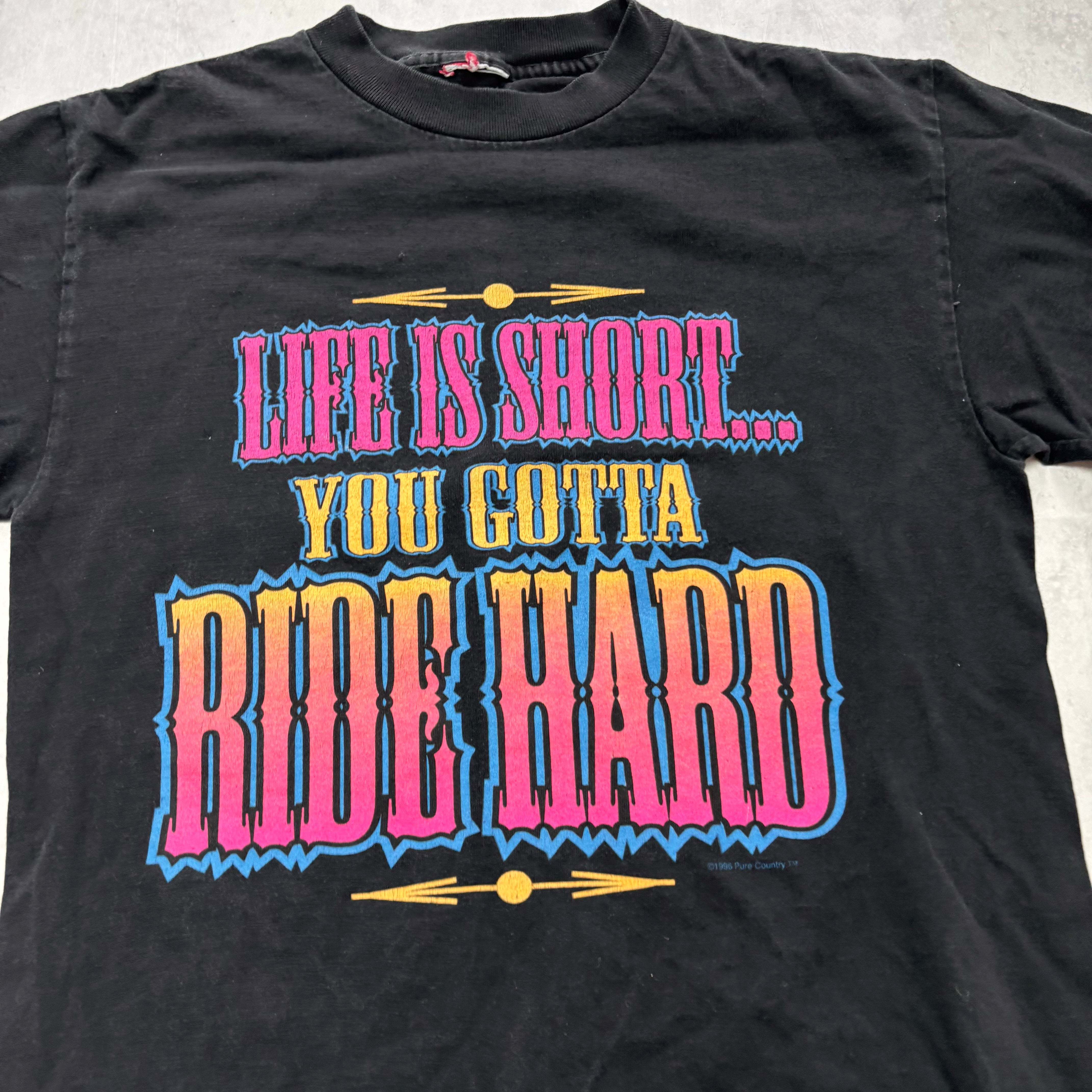 Vintage T Shirt Mens Small Black Single Stitch Graphic Print 90s USA (E)