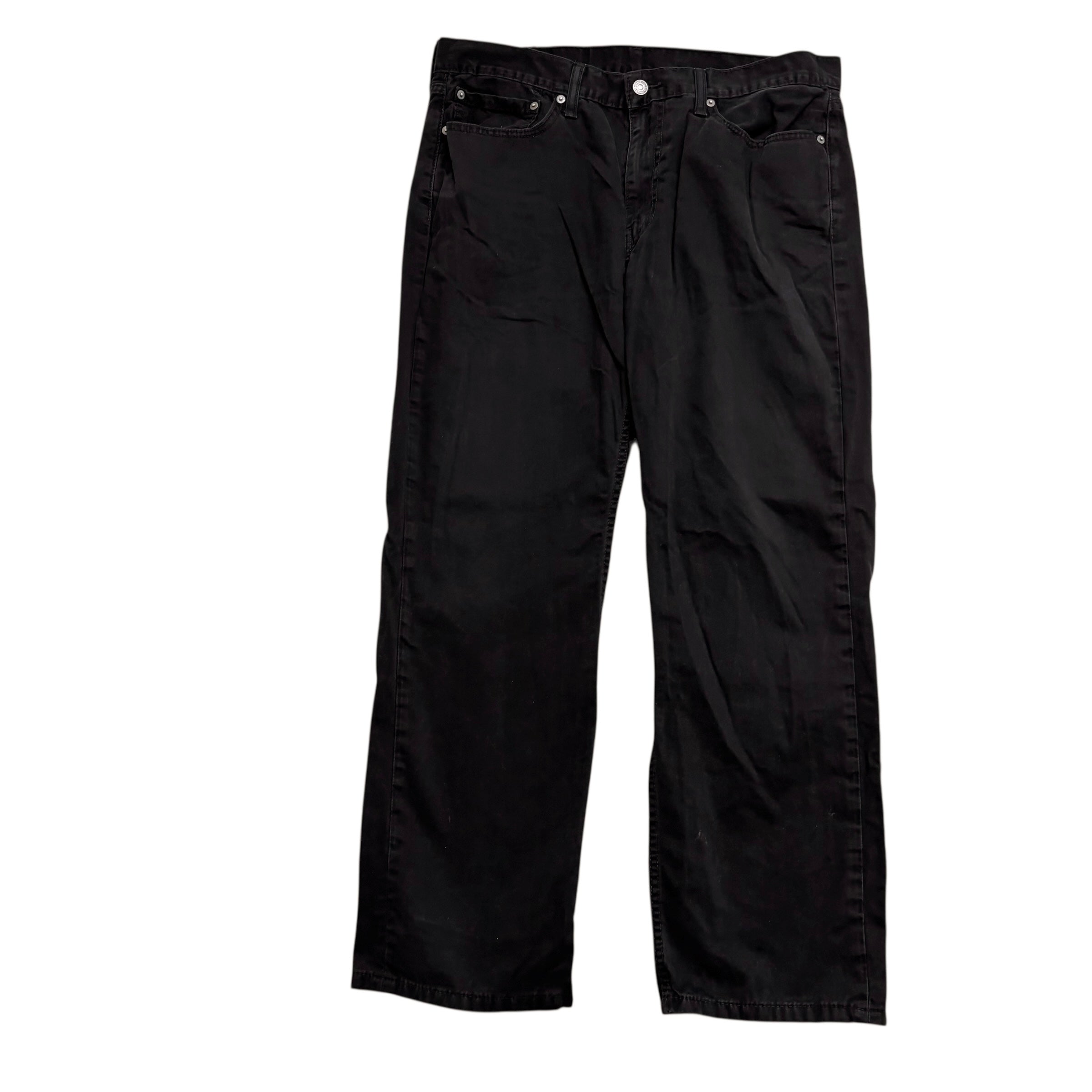 Levis 514 Trousers W36 L29 Mens Black Regular Straight Fit Cotton Pants (E)