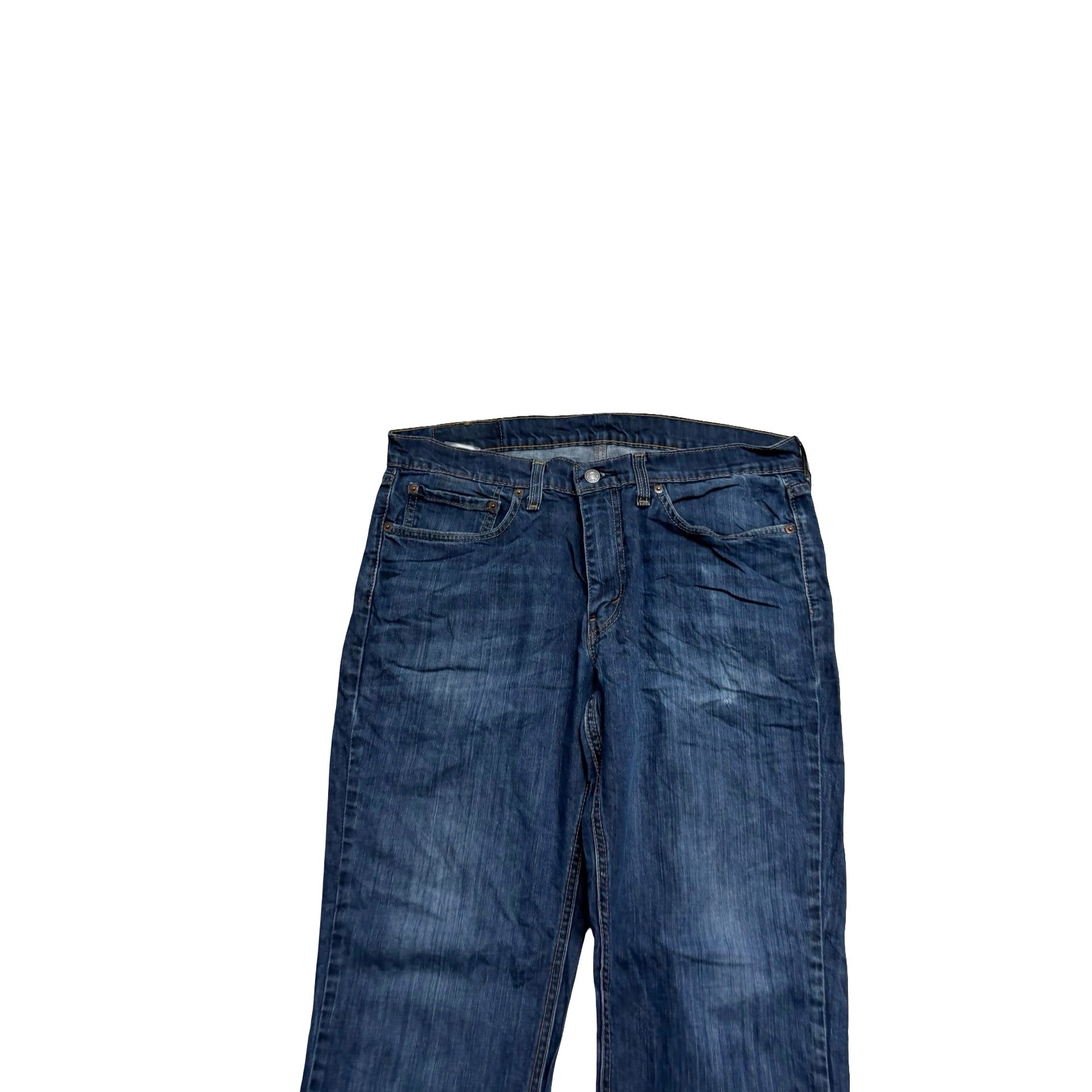 Levis 541 Jeans W34 L33 Mens Dark Blue Athletic Tapered Fit Stretch Denim