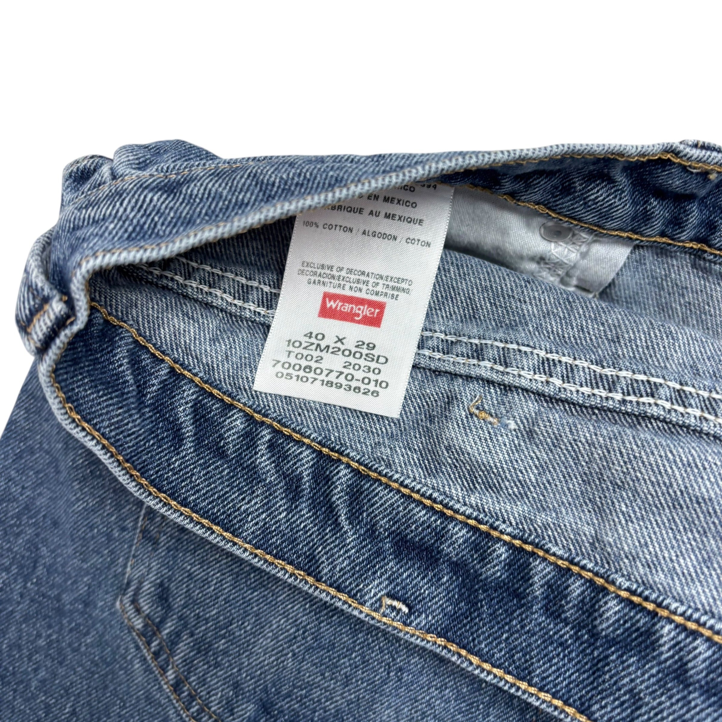 Wrangler Jeans W40 L29 Mens Mid Blue Relaxed Straight Fit Baggy Denim (E)