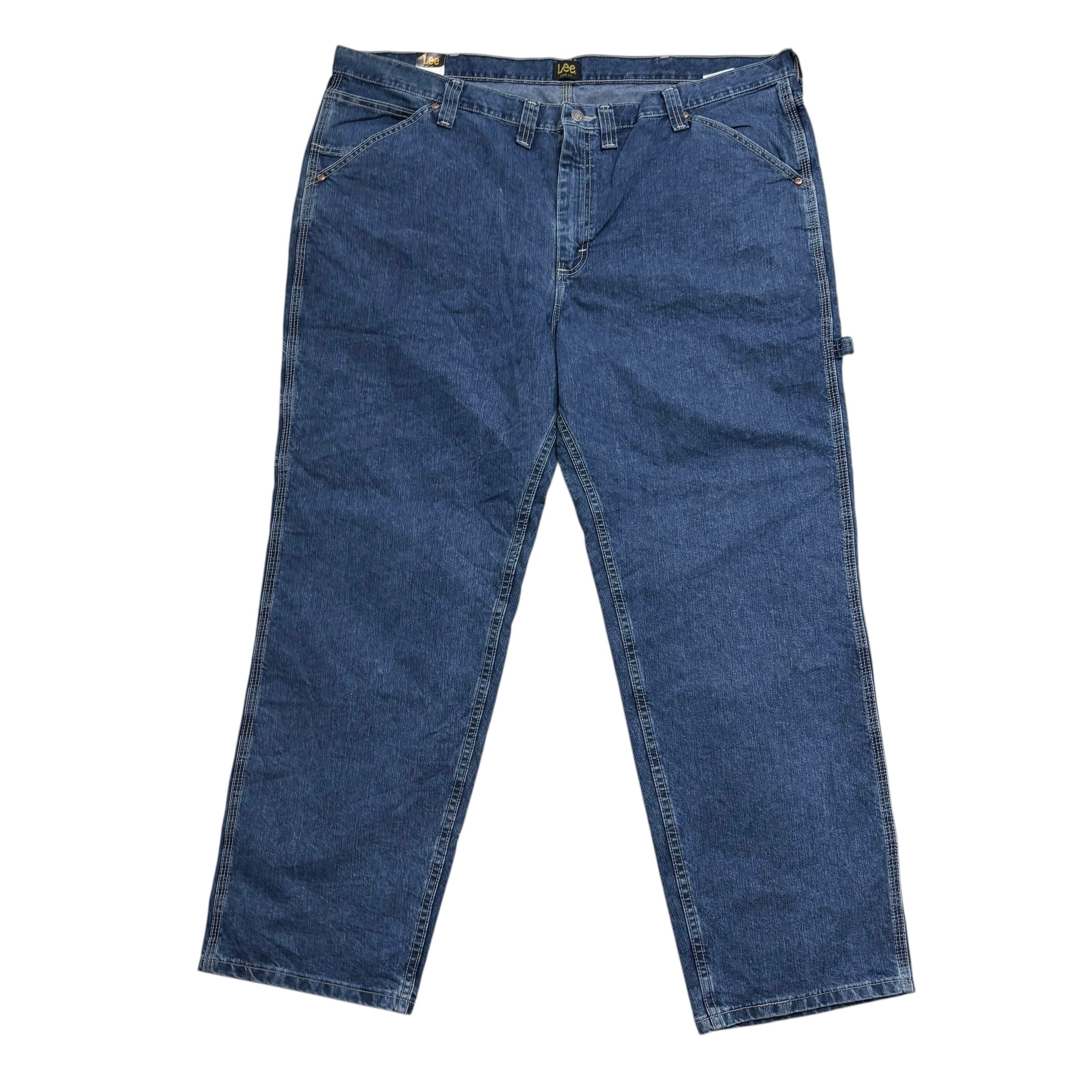 Lee Carpenter Jeans W46 L32 Mens Mid Blue Baggy Relaxed Straight Fit Denim (E)