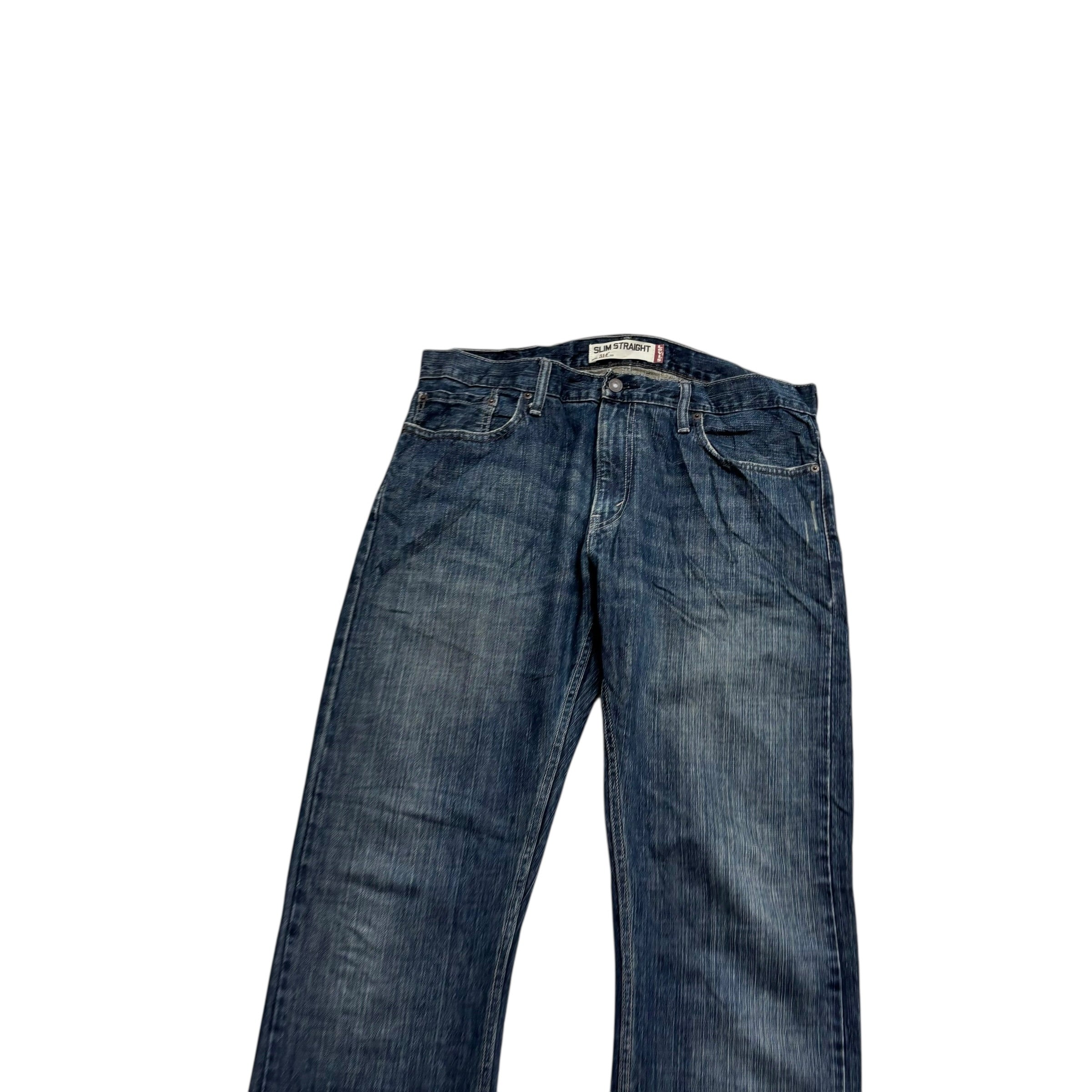 Levis 514 Jeans W36 L34 Mens Dark Blue Regular Straight Fit Vintage Denim (E)