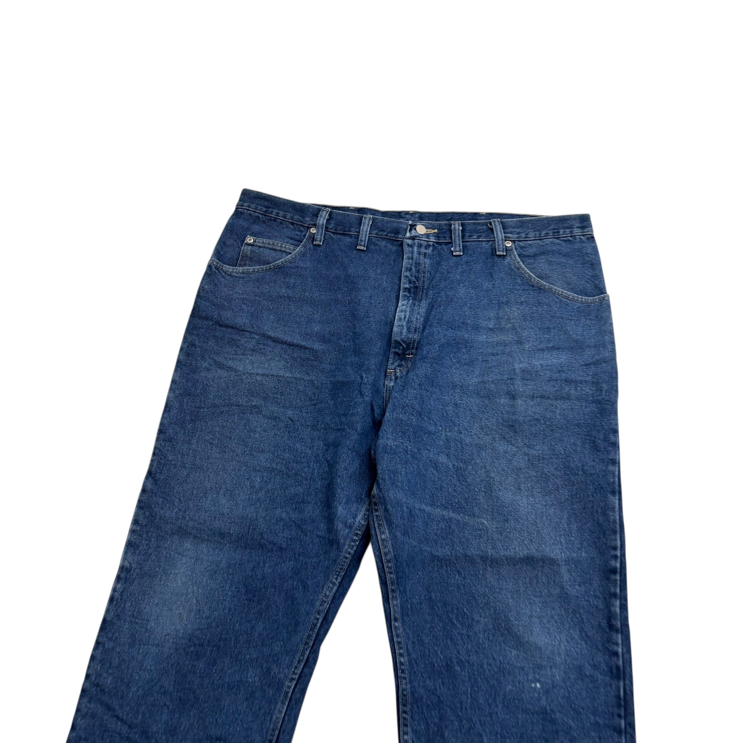 Wrangler Jeans W44 L30 Mens Mid Blue Relaxed Straight Fit Baggy Denim