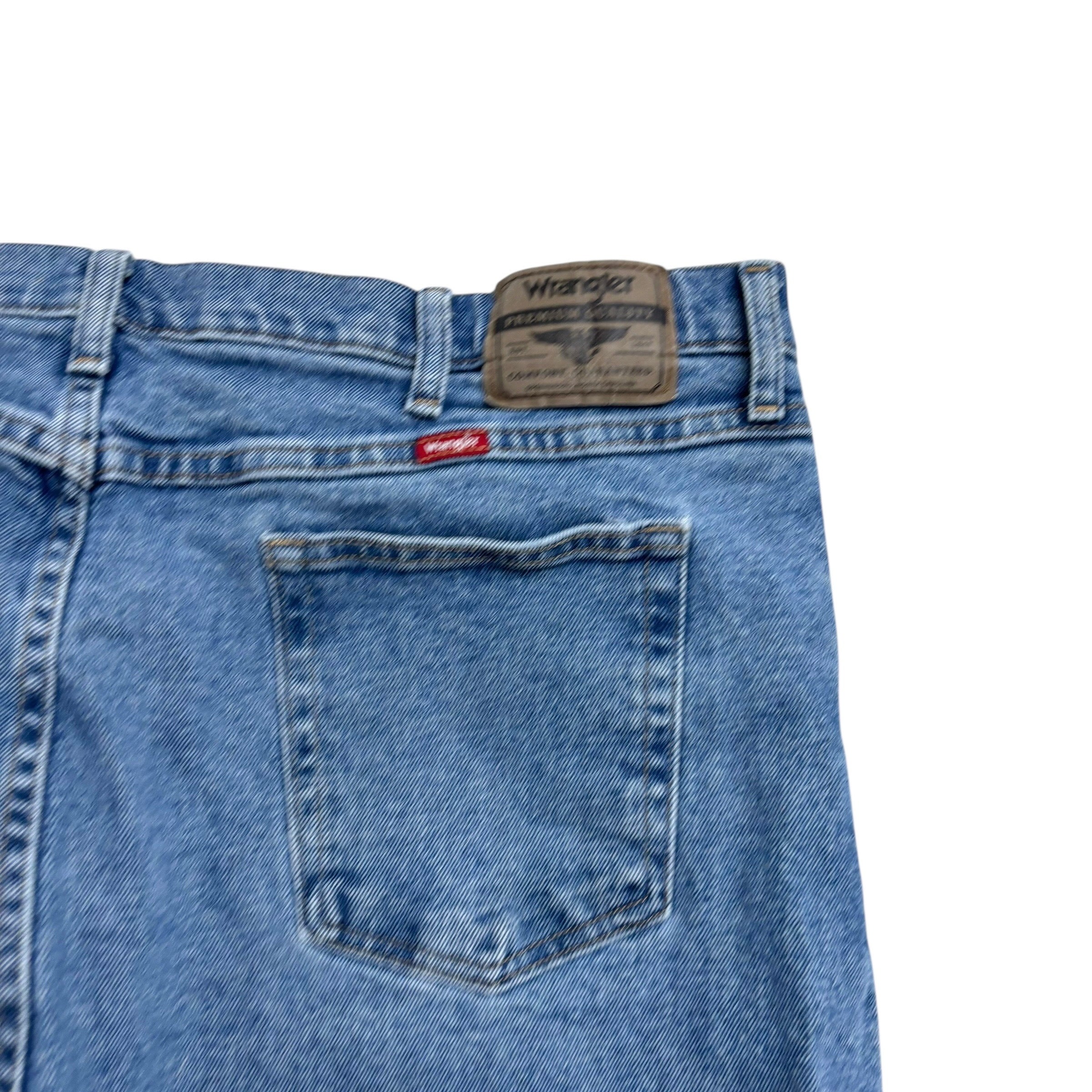 Wrangler Jeans W42 L30 Mens Light Blue Regular Straight Fit Stretch Denim (E)