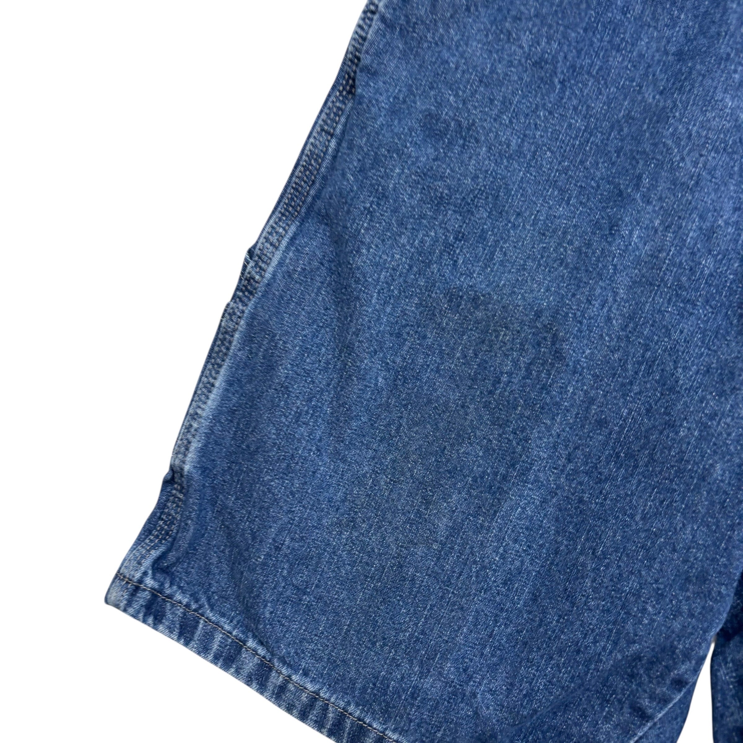 Vintage Wrangler Baggy Jorts W30 Mens Mid Blue Denim Shorts Relaxed Carpenter
