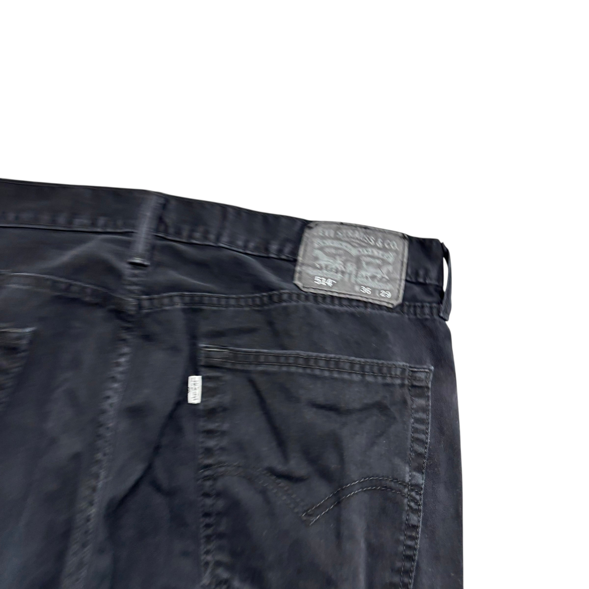 Levis 514 Trousers W36 L29 Mens Black Regular Straight Fit Cotton Pants (E)