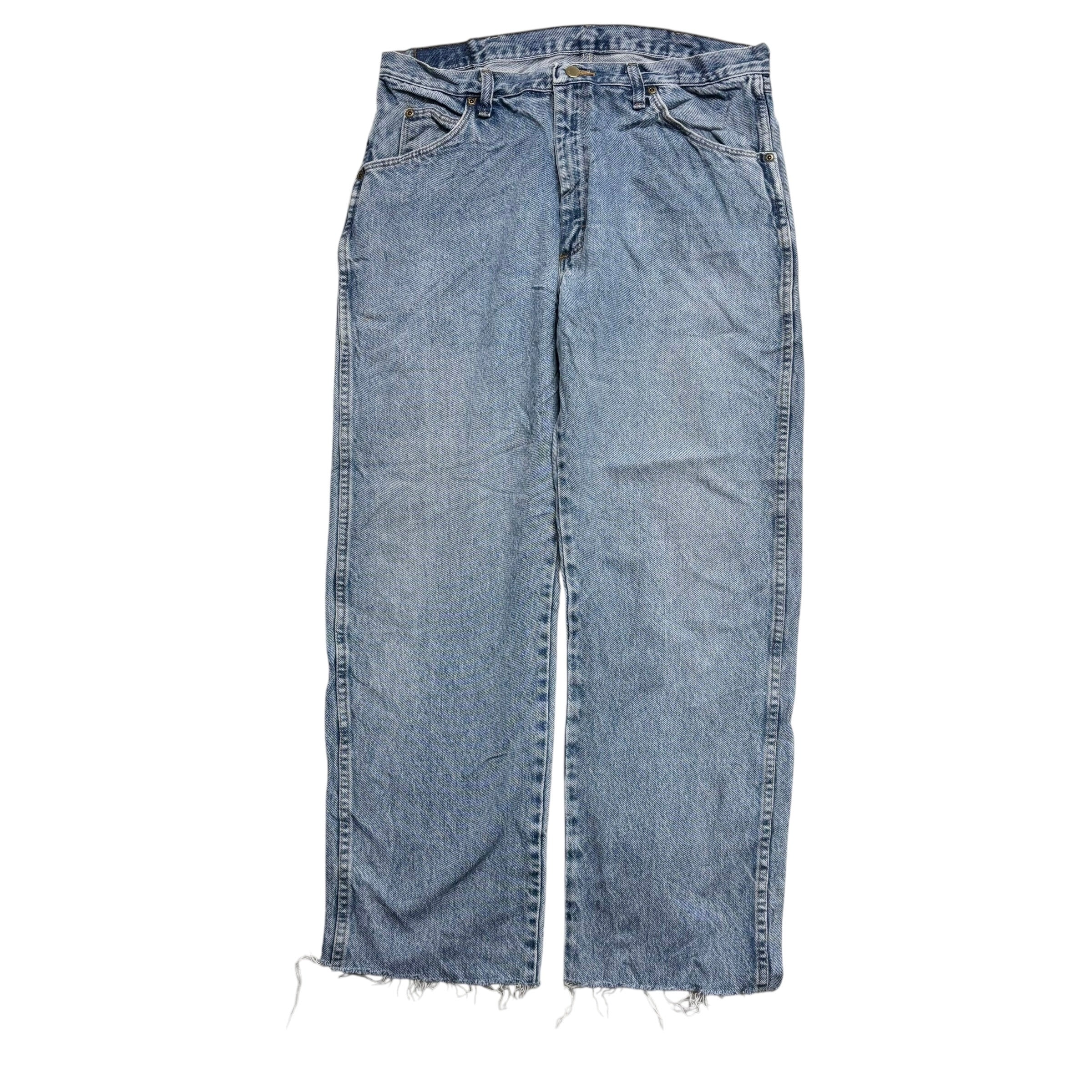 Wrangler Jeans W34 L28 Mens Light Blue Regular Straight Fit Vintage Denim (F)