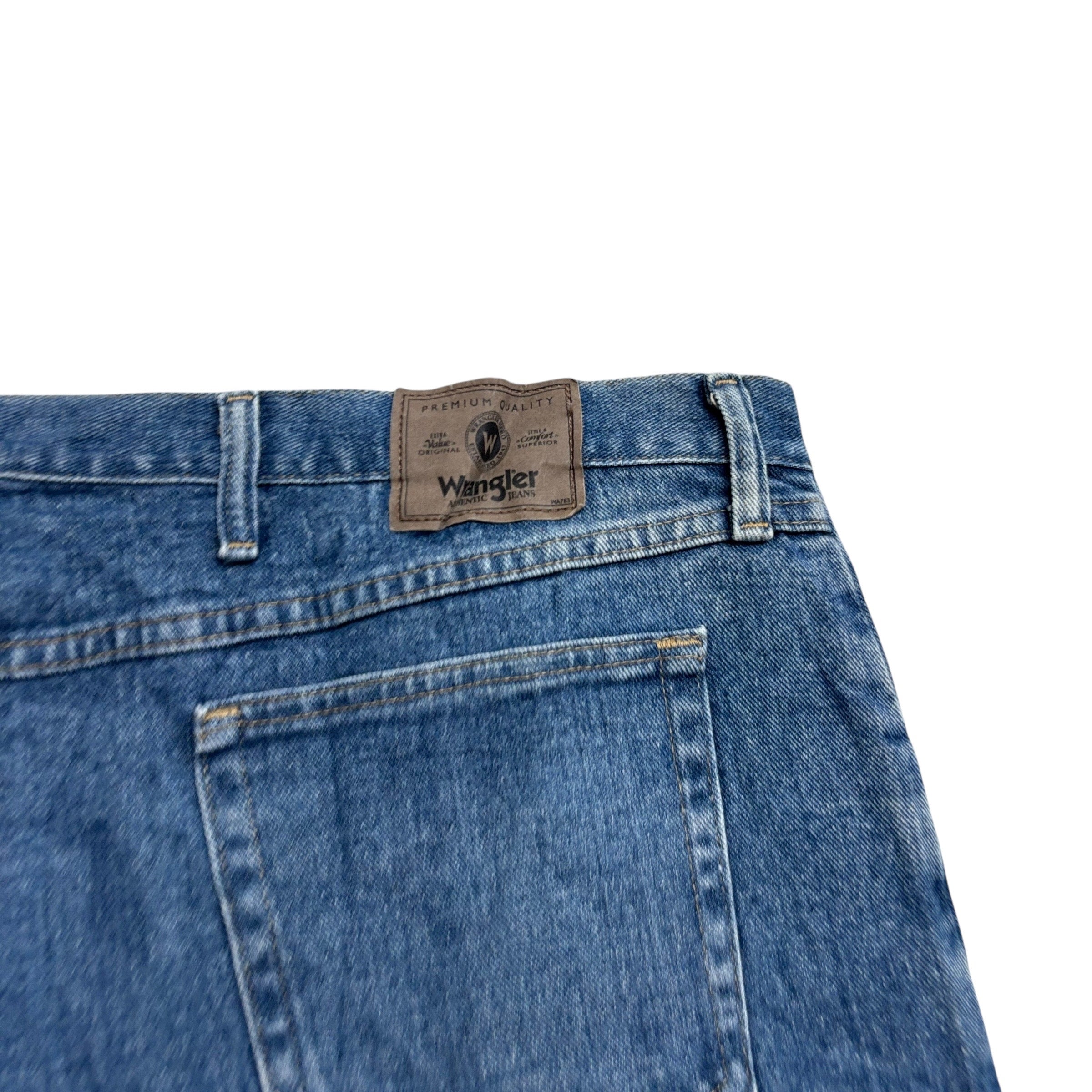 Wrangler Baggy Jorts W48 Mens Denim Shorts Mid Blue Relaxed Fit (E)