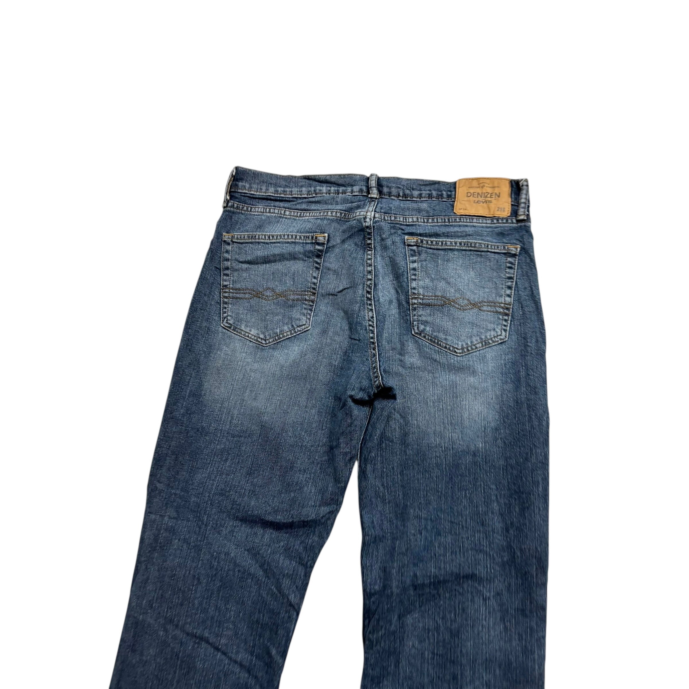 Levis Denizen Jeans W33 L32 Mens Mid Blue Regular Straight Fit Stretch Denim (E)