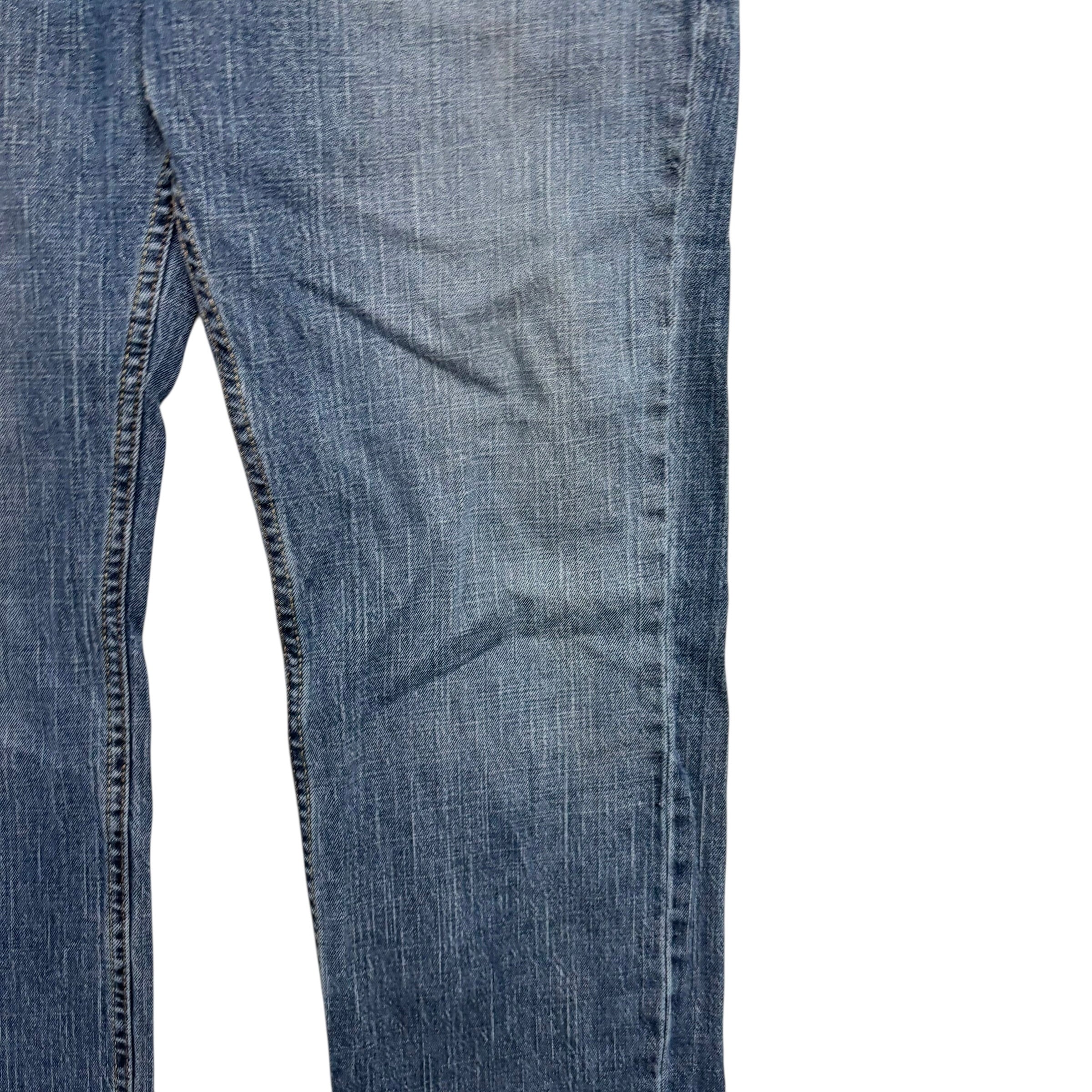 Levis Signature Jeans W36 L32 Mens Mid Blue Relaxed Straight Stretch Denim (F)