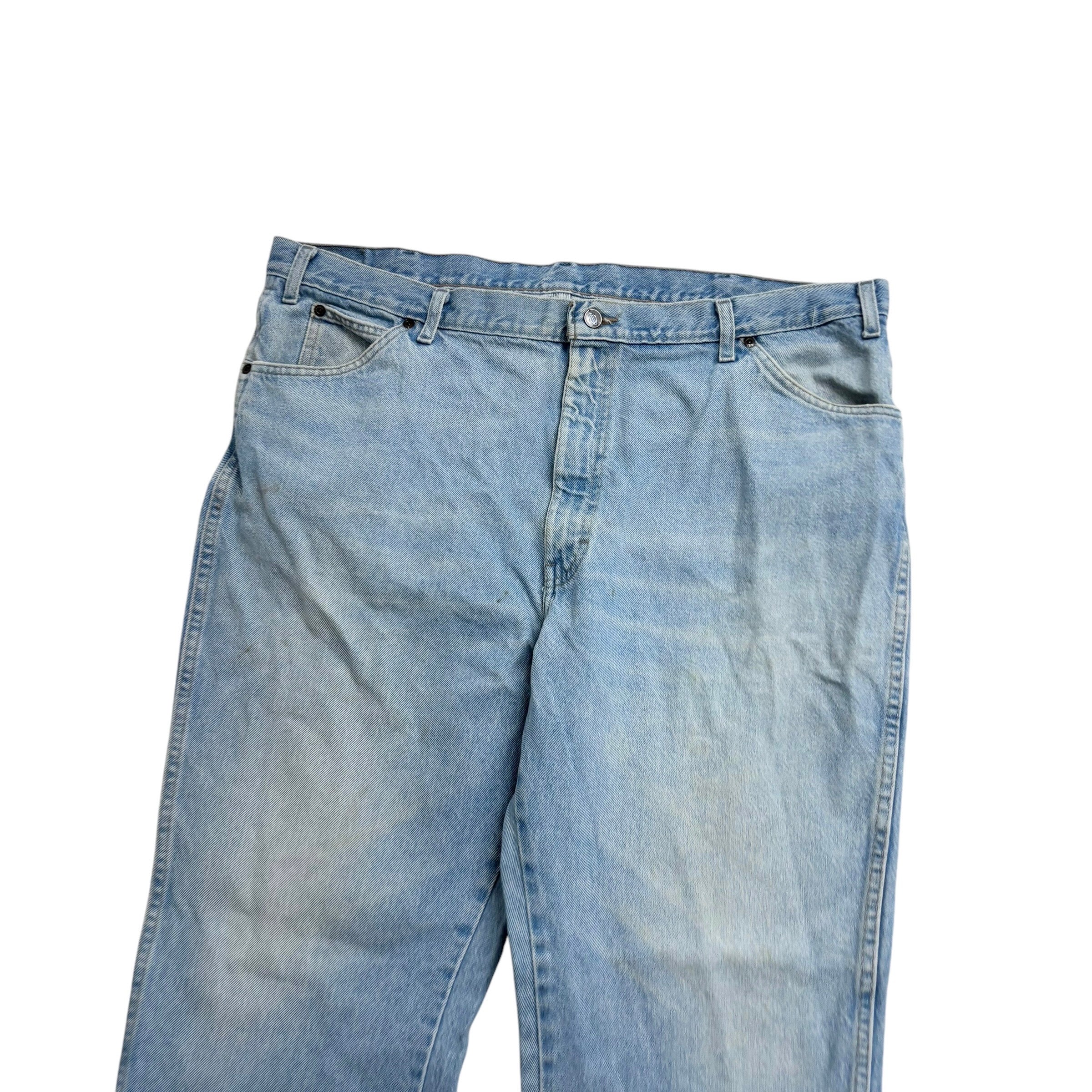 Dickies Jeans W42 L27 Mens Light Blue Relaxed Straight Fit Vintage Denim (F)
