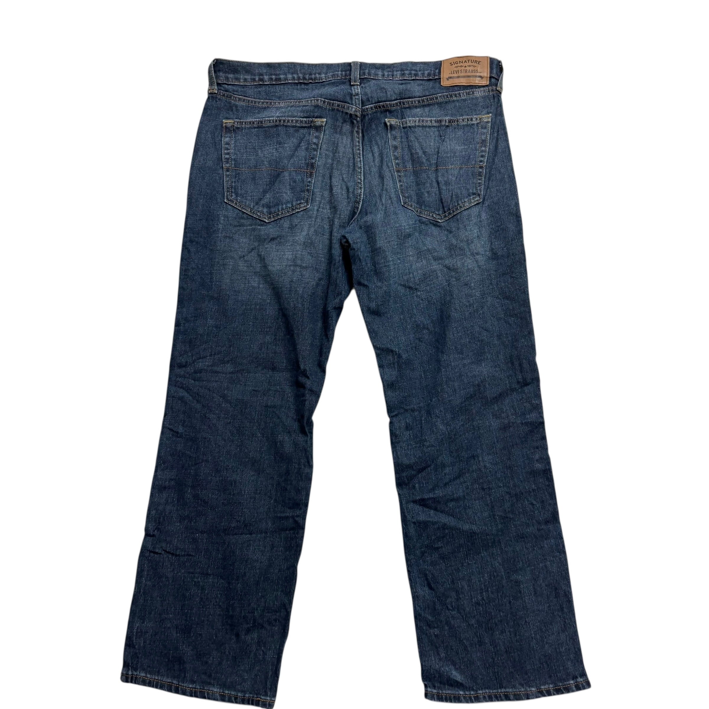 Levis Signature Jeans W36 L30 Mens Dark Blue Relaxed Baggy Fit Stretch (E)