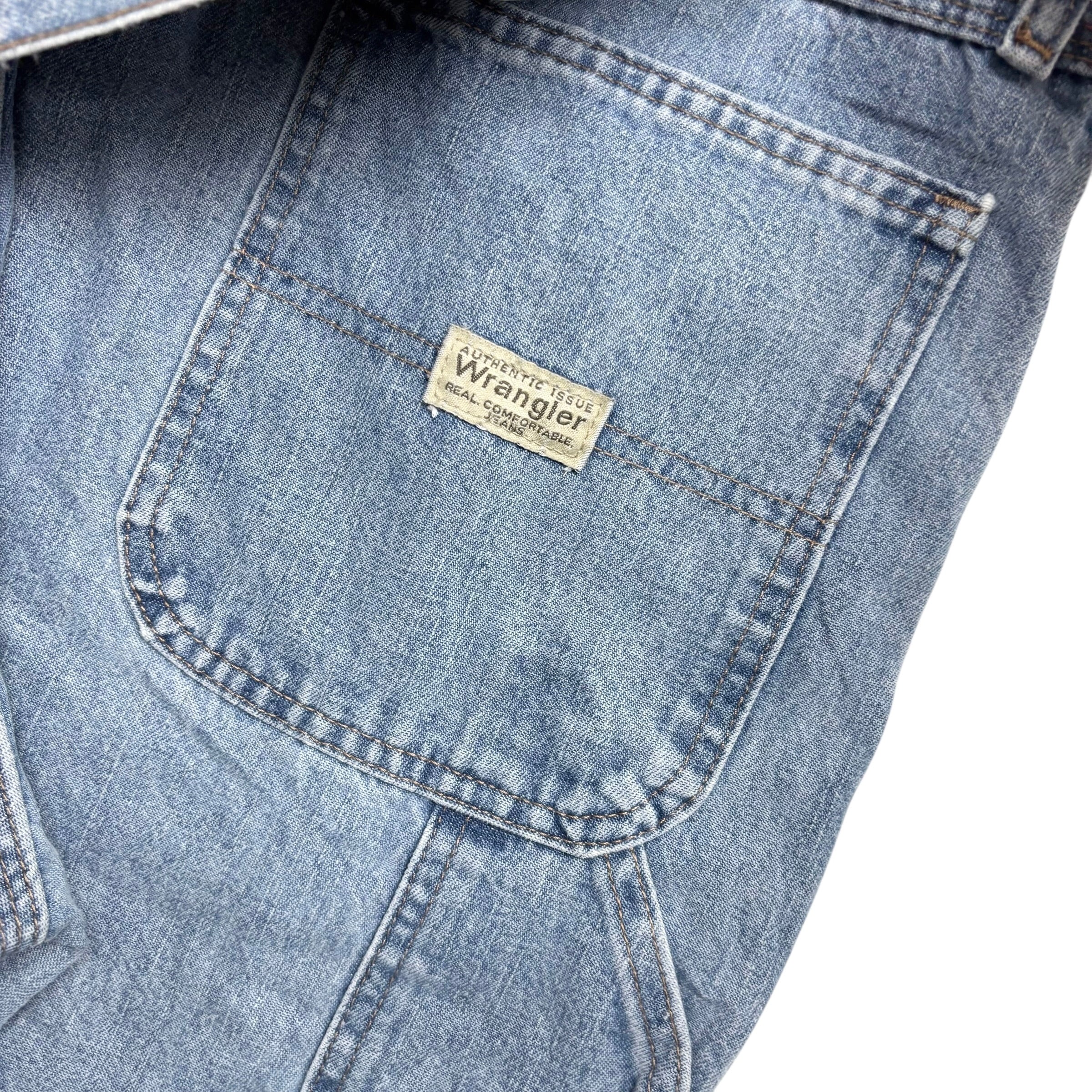 Wrangler Carpenter Jeans W42 L30 Mens Light Blue Relaxed Baggy Fit Denim (E)