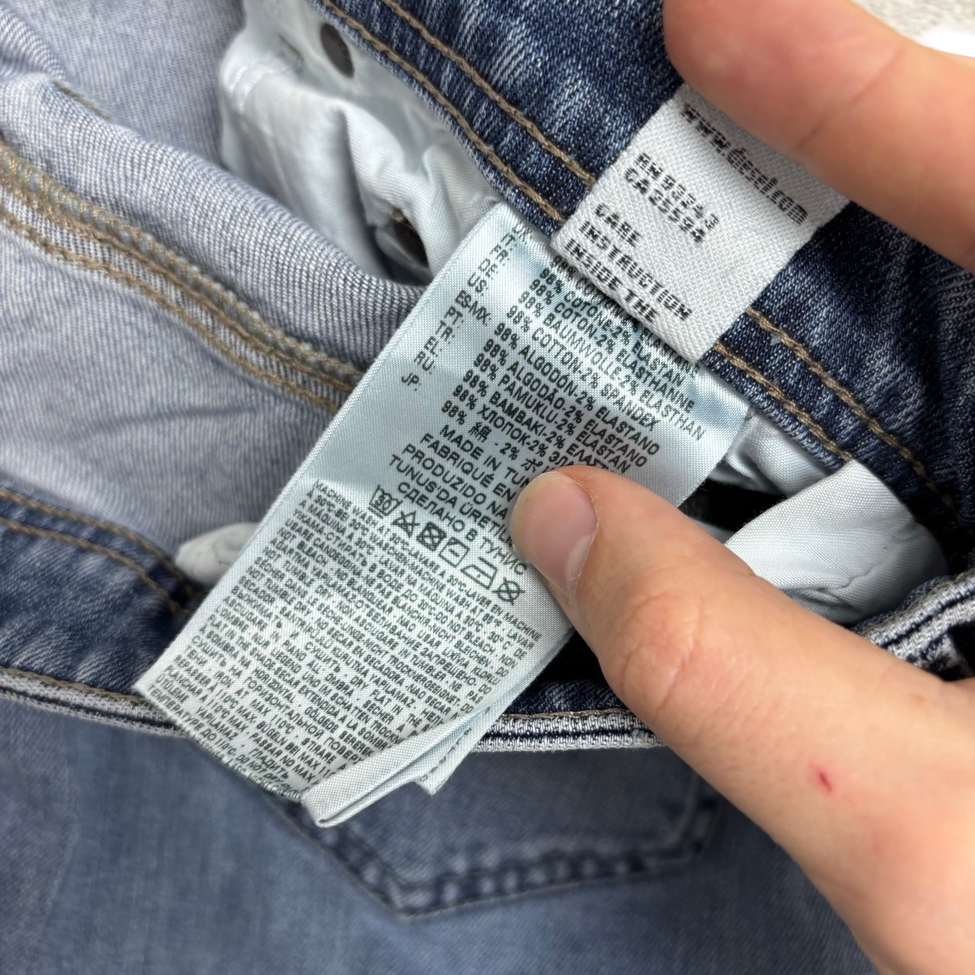 Diesel Safado Jeans W36 L32 Mens Mid Blue Slim Straight Fit Stretch Denim