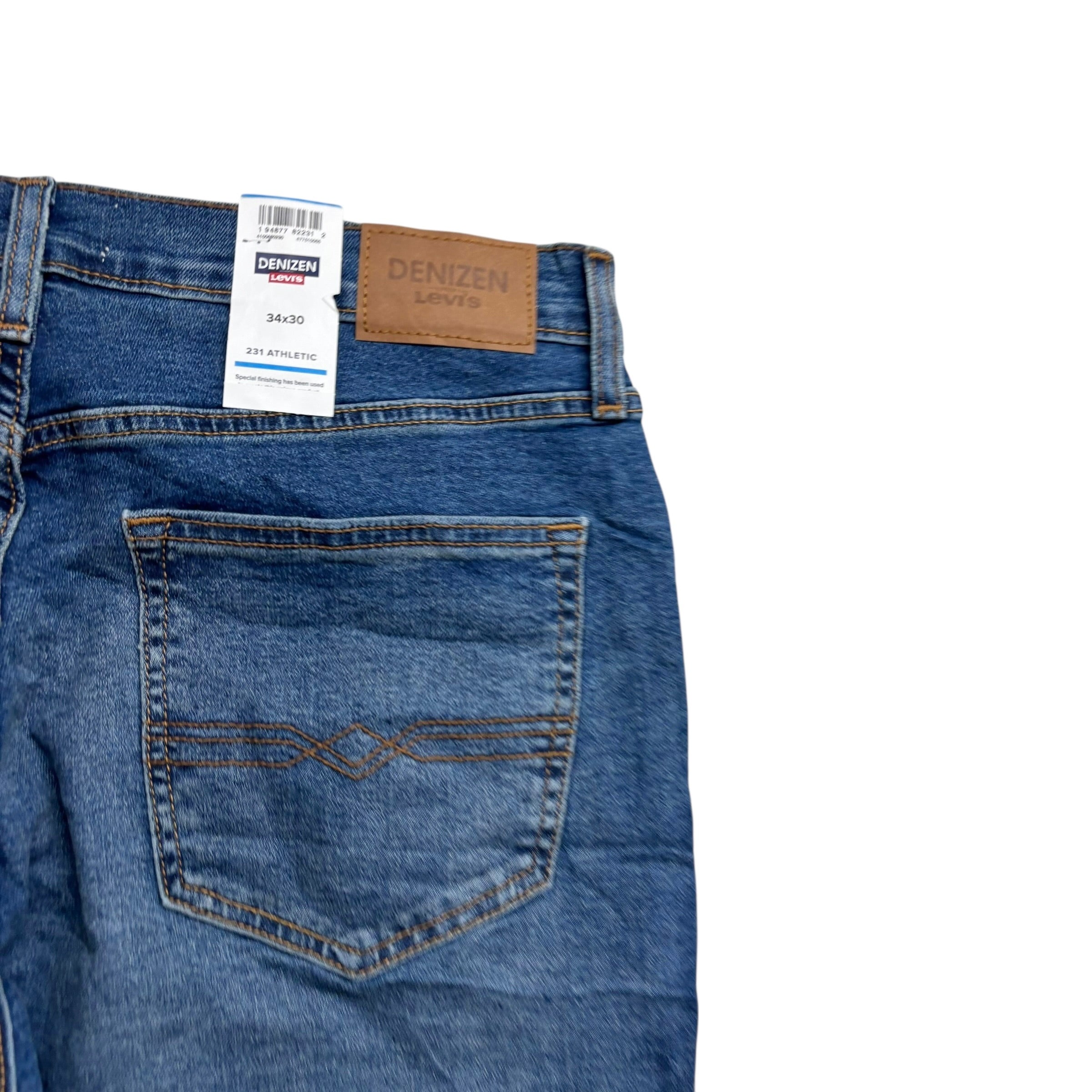 Levis Denizen Jeans W34 L30 Mens Mid Blue Athletic Fit Stretch Denim (E)