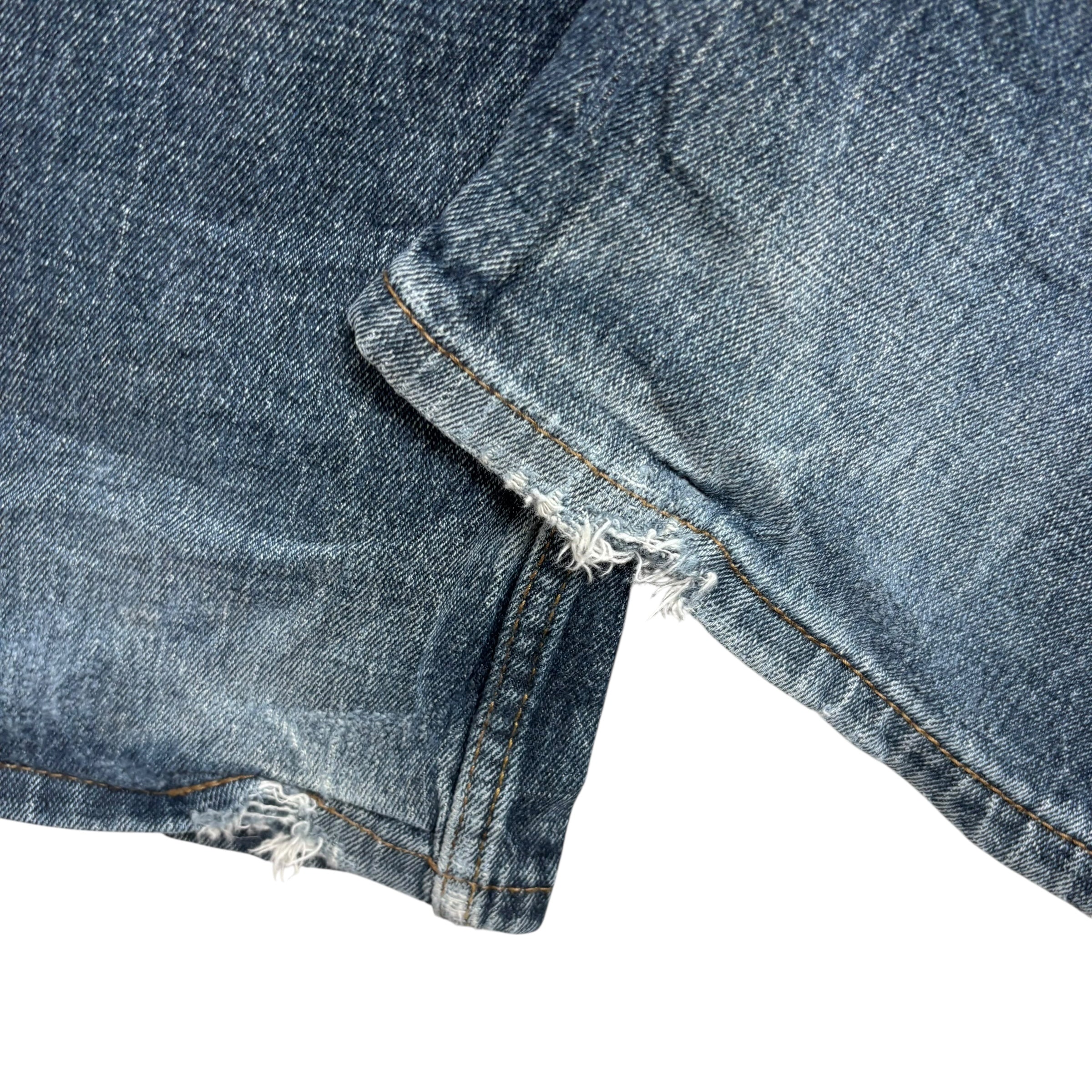 Levis Signature Jeans W32 L30 Mens Mid Blue Relaxed Straight Stretch Denim (F)