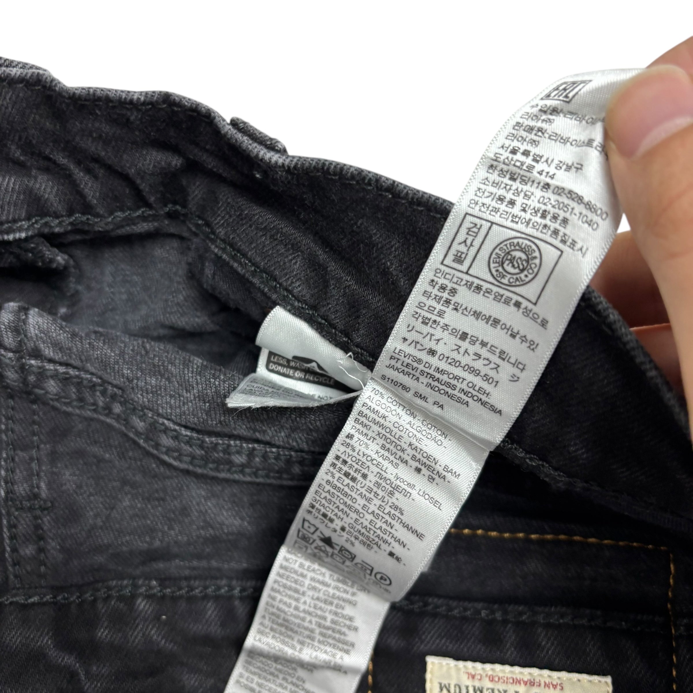 Levis 511 Jeans W34 L32 Mens Black Slim Fit Stretch Premium Denim (E)