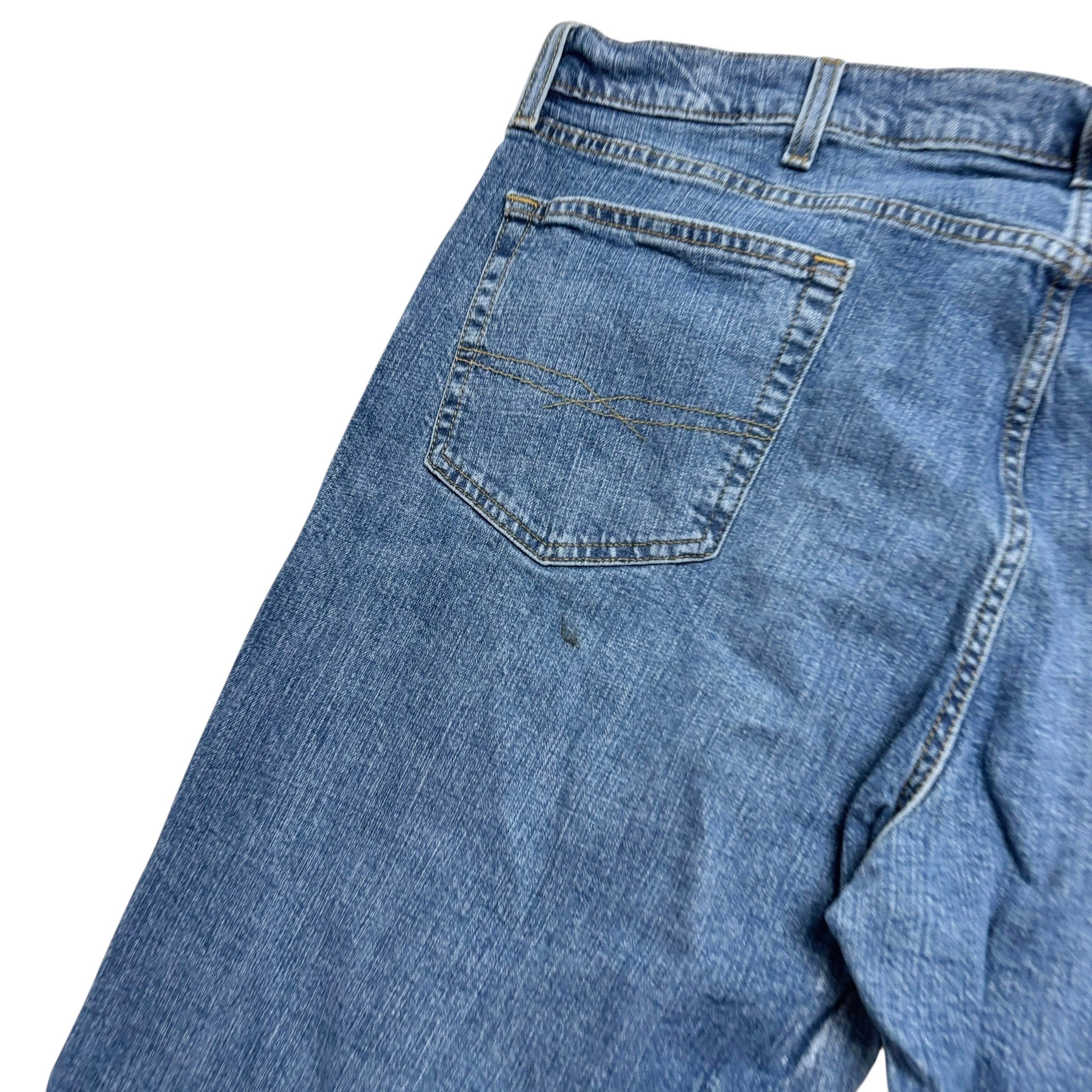 Levis Signature Jeans W42 L34 Mens Mid Blue Relaxed Straight Fit Stretch Denim