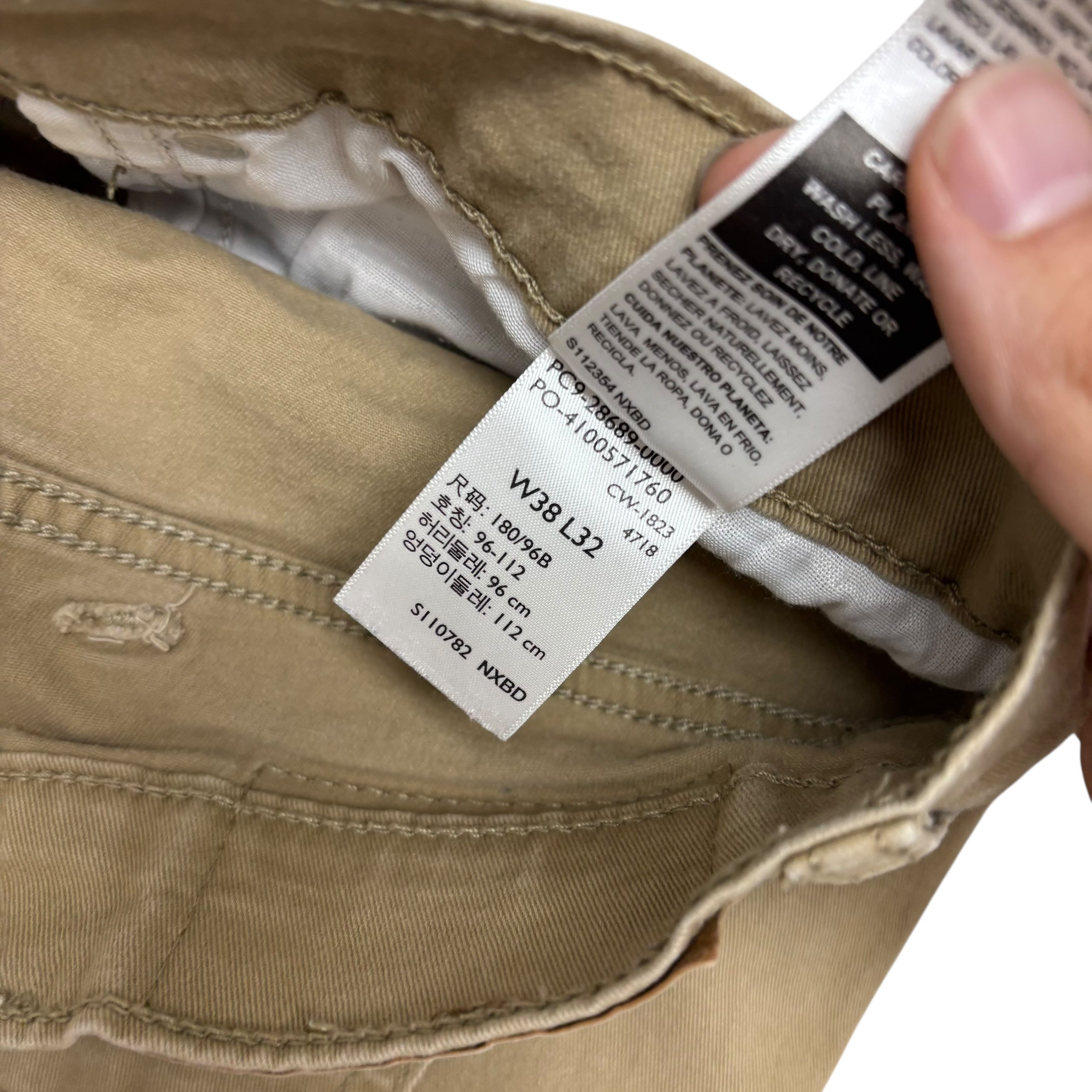 Levis Signature Trousers W38 L30 Mens Beige Athletic Straight Stretch Pants