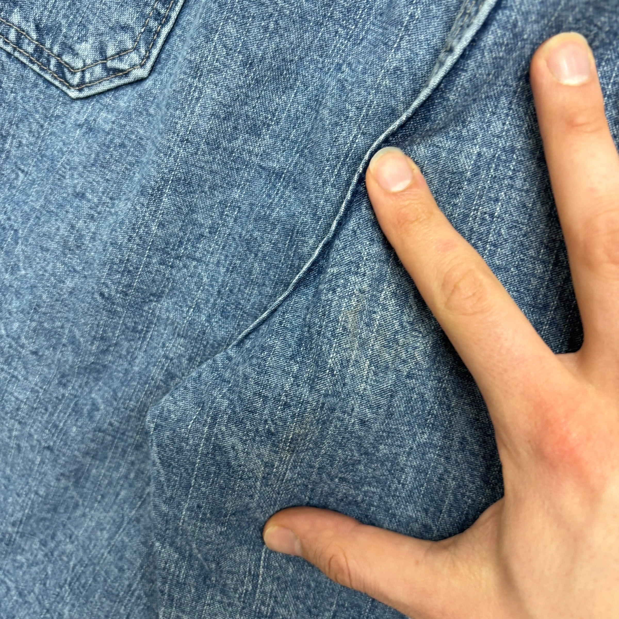 Wrangler Baggy Jorts W38 Mens Light Blue Denim Shorts Relaxed Fit Carpenter