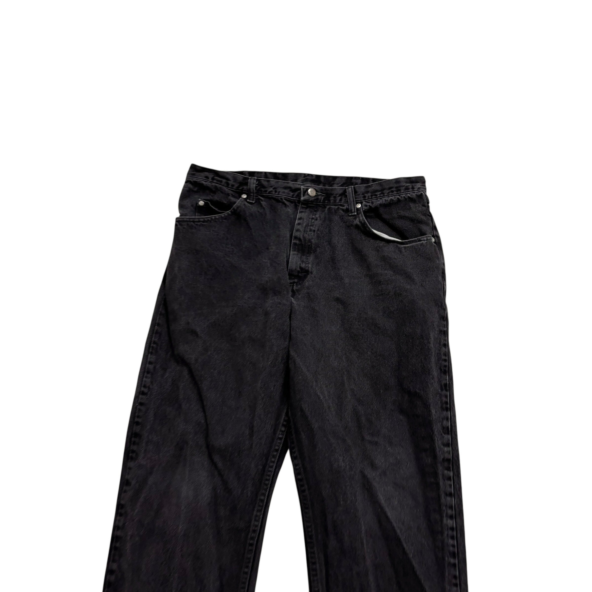Wrangler Jeans W37 L32 Mens Black Relaxed Straight Fit Denim (E)