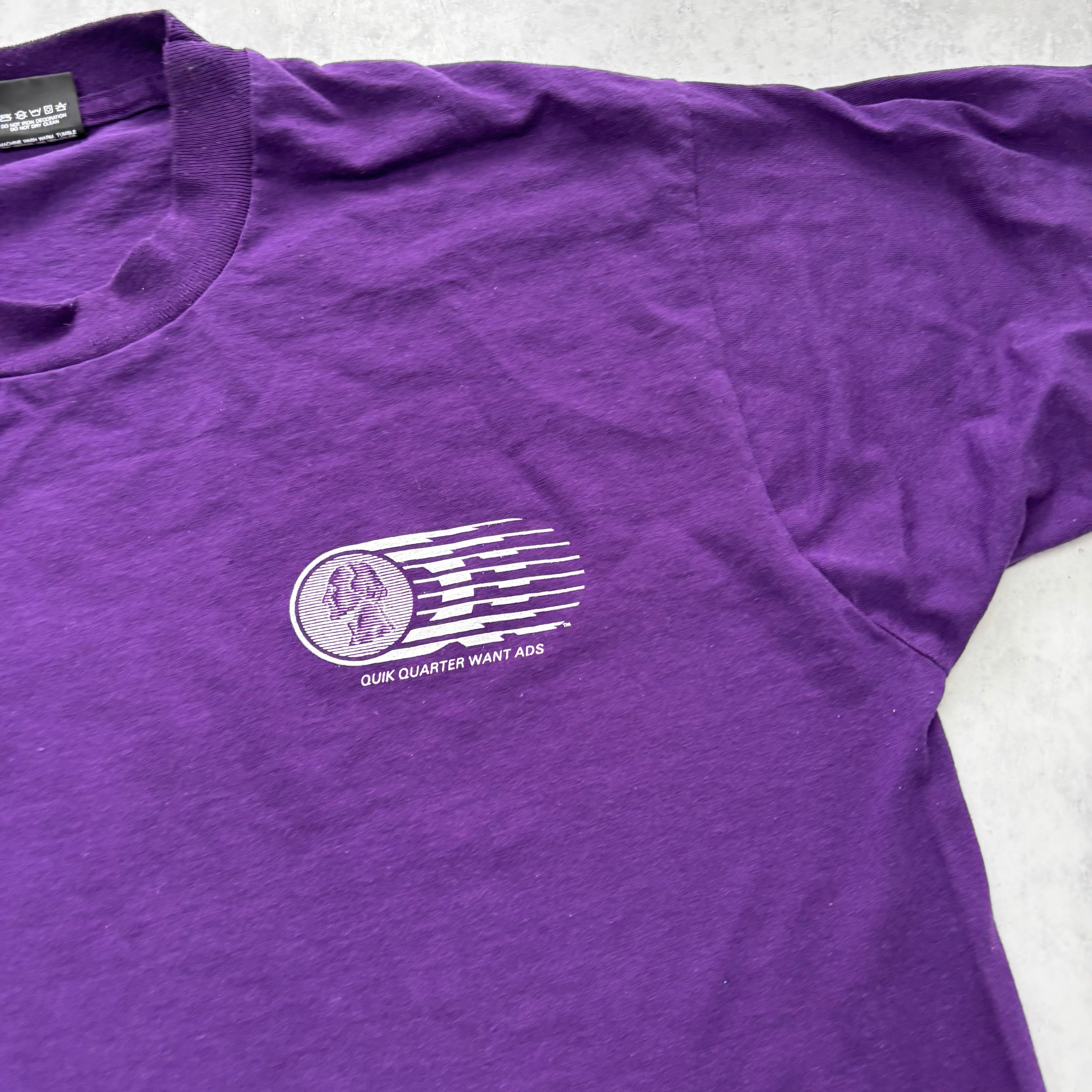 Vintage T Shirt Mens Large Purple Single Stitch Graphic Print 90s USA (E)