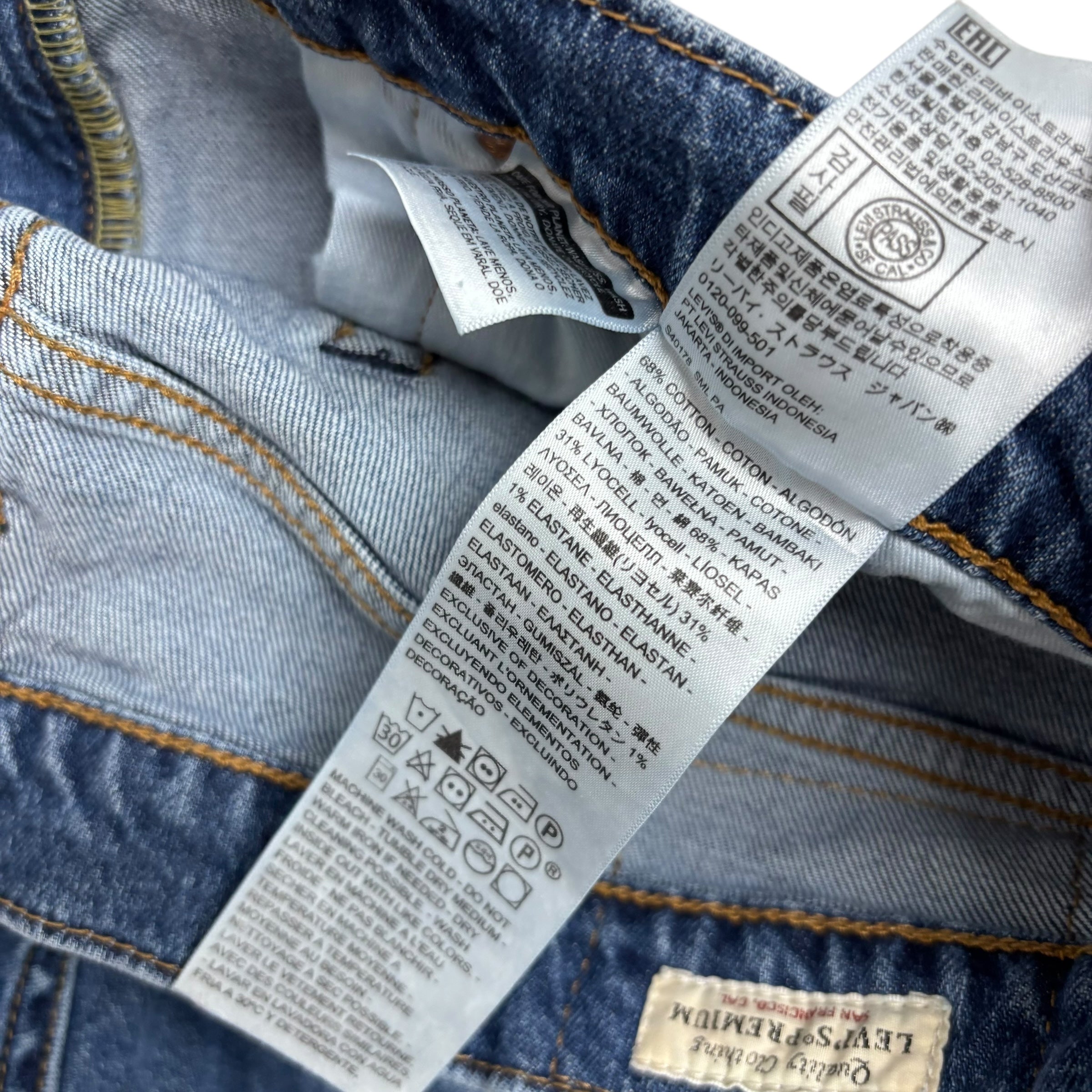 Levis 514 Jeans W36 L30 Mens Mid Blue Regular Straight Fit Stretch Denim