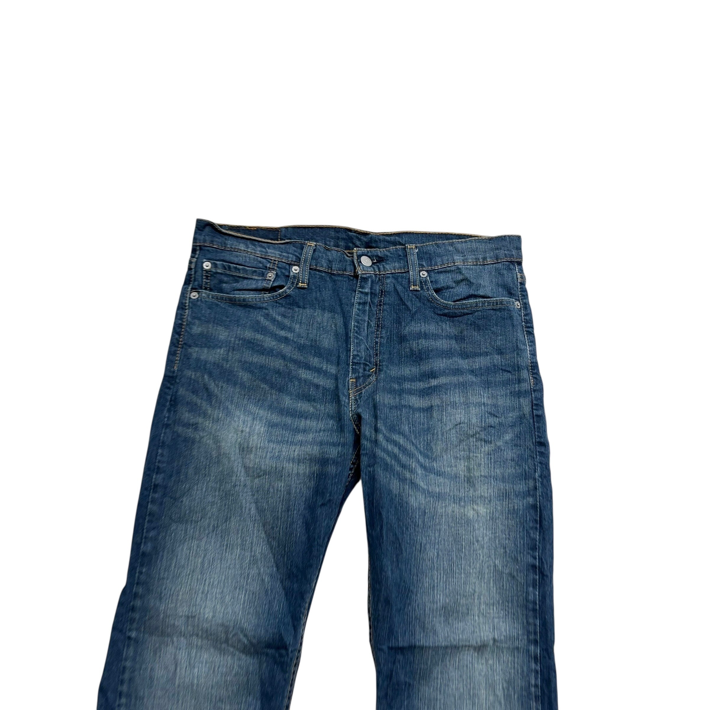 Levis 513 Jeans W34 L30 Mens Dark Blue Slim Straight Fit Stretch Denim (E)