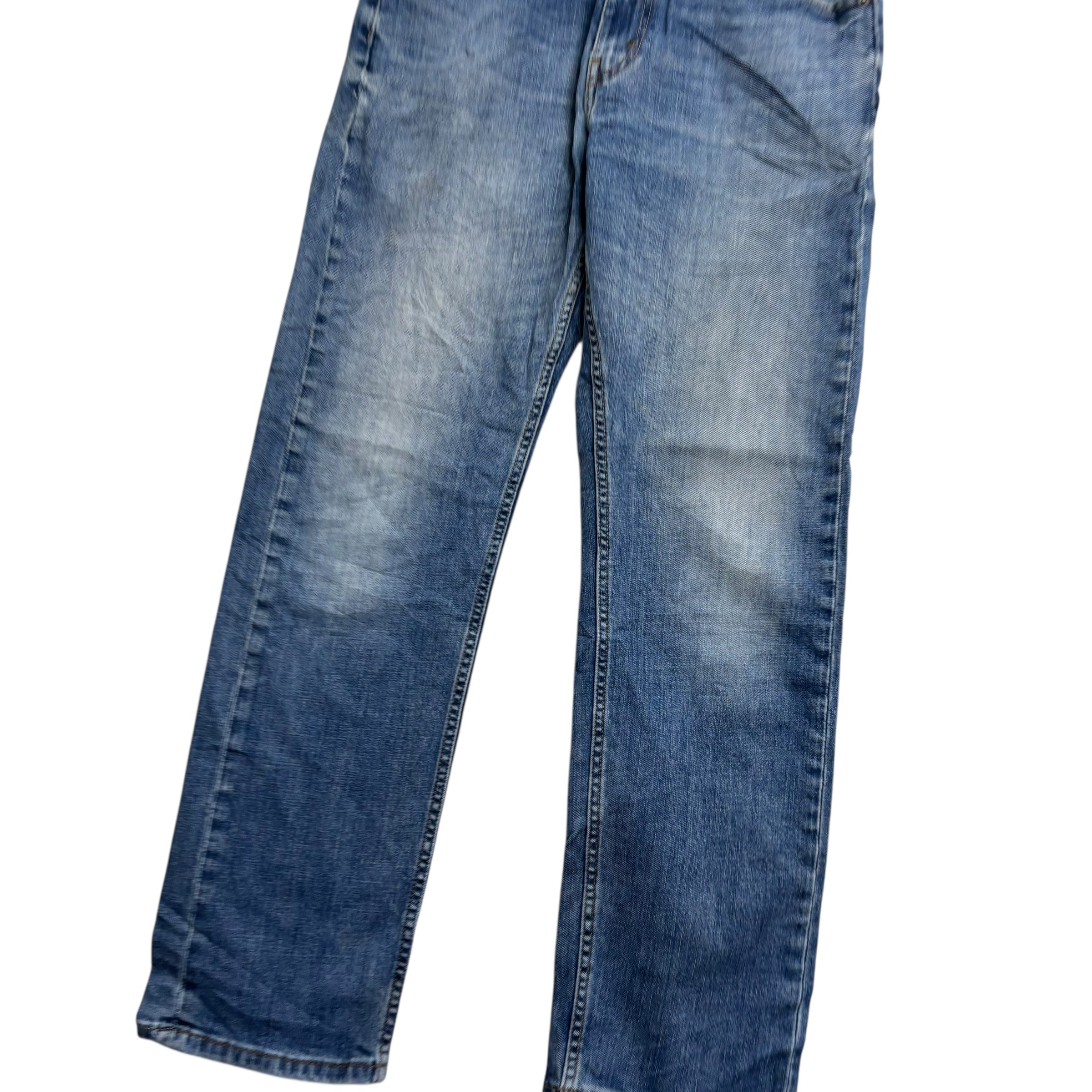 Levis 505 Jeans W31 L30 Mens Mid Blue Regular Straight Fit Stretch Denim (F)