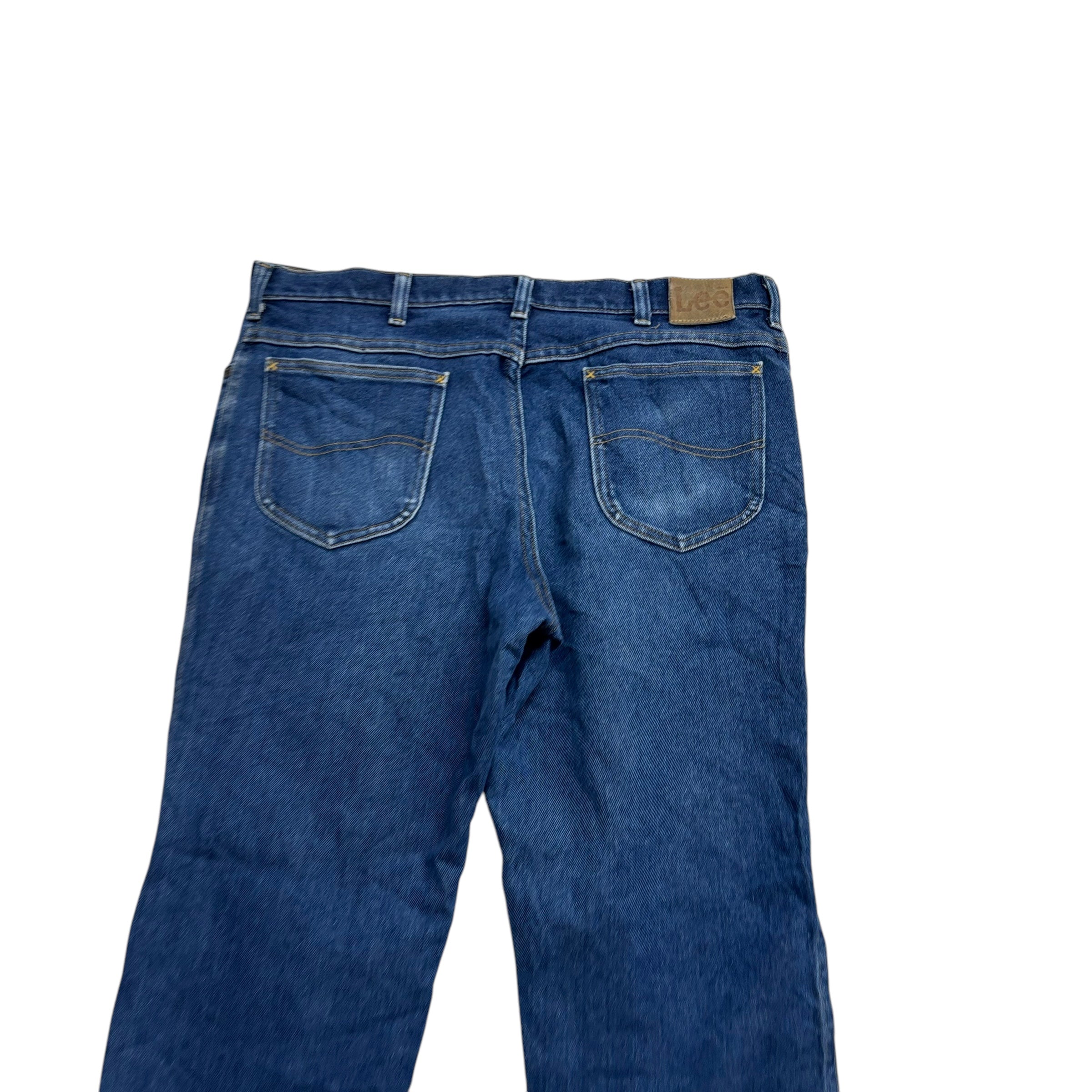 Lee Jeans W36 L30 Mens Mid Blue Regular Straight Fit Vintage Denim
